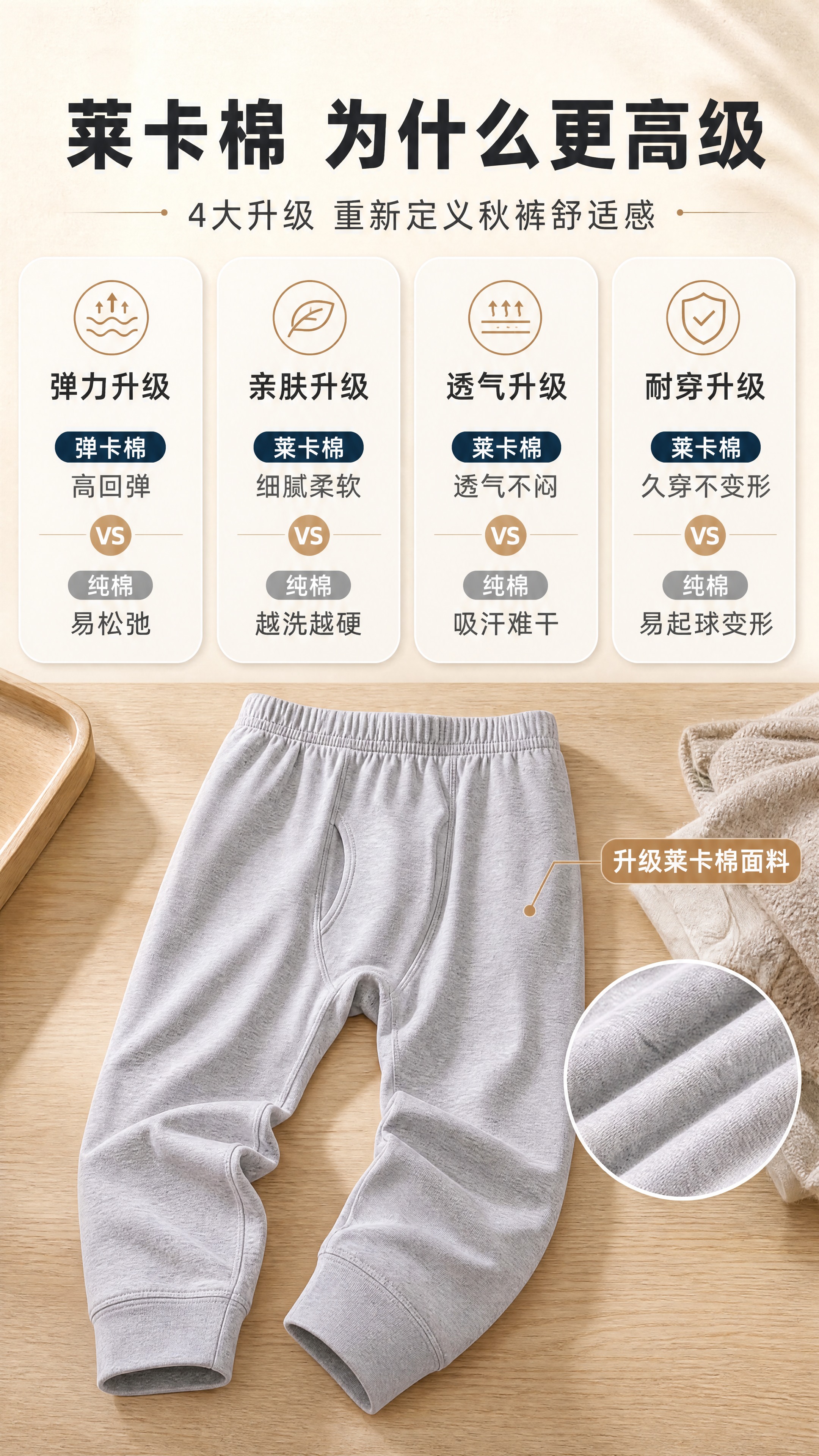 [商品] 使用【图2】男士莱卡棉秋裤，浅灰色为主；商品处理：保… - 图片创意预览