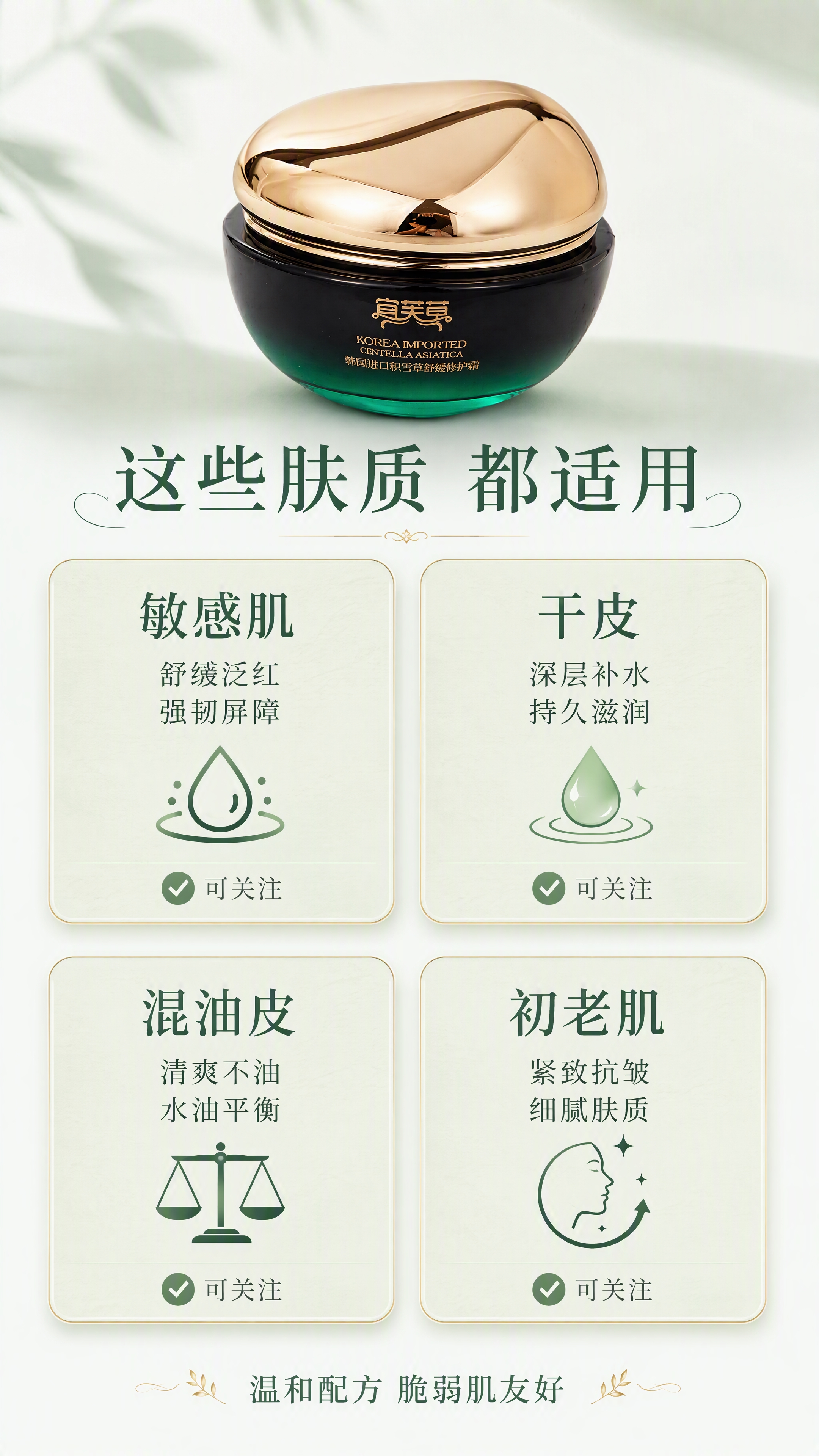 [第7张] 适用肤质匹配页 - 干/敏/混/初老肌分格。本张使… - 图片创意预览