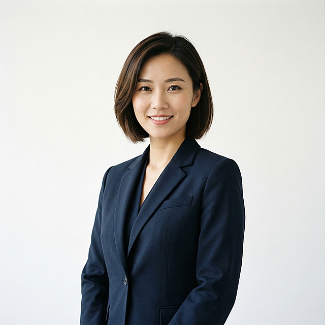 专业职业形象写真照片，中国女性，25-30岁，商务西装女性半身照，正视前方，姿势放松，8k，超写实摄影，空白背景，生成4张