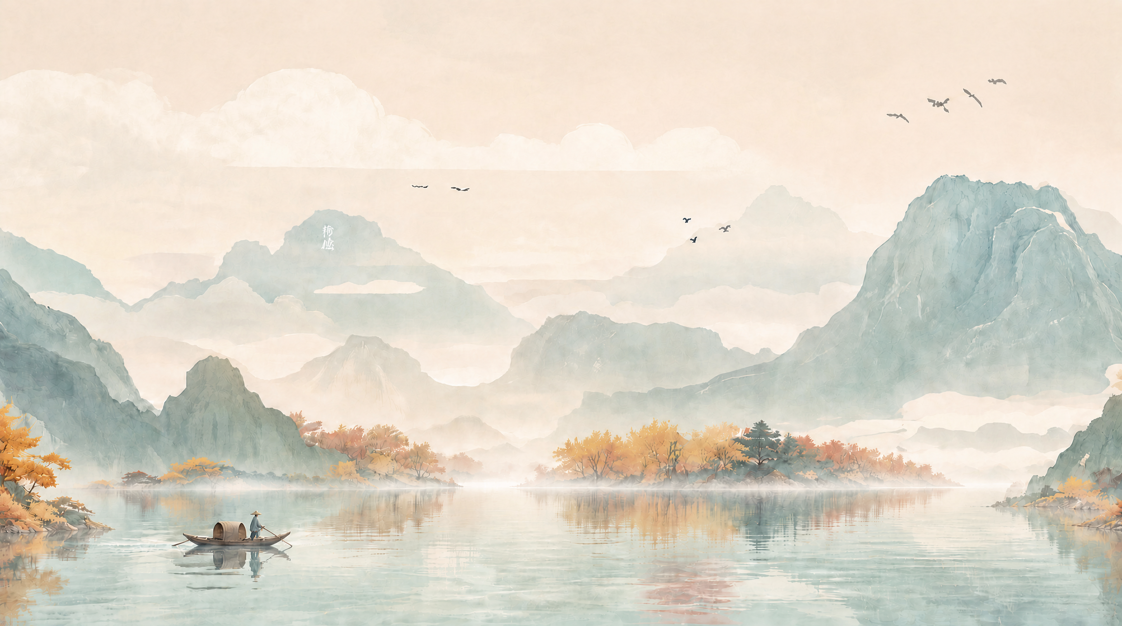 去掉画面右上方的红色太阳，将太阳位置用周围的天空云朵和远山云雾… - 图片创意预览