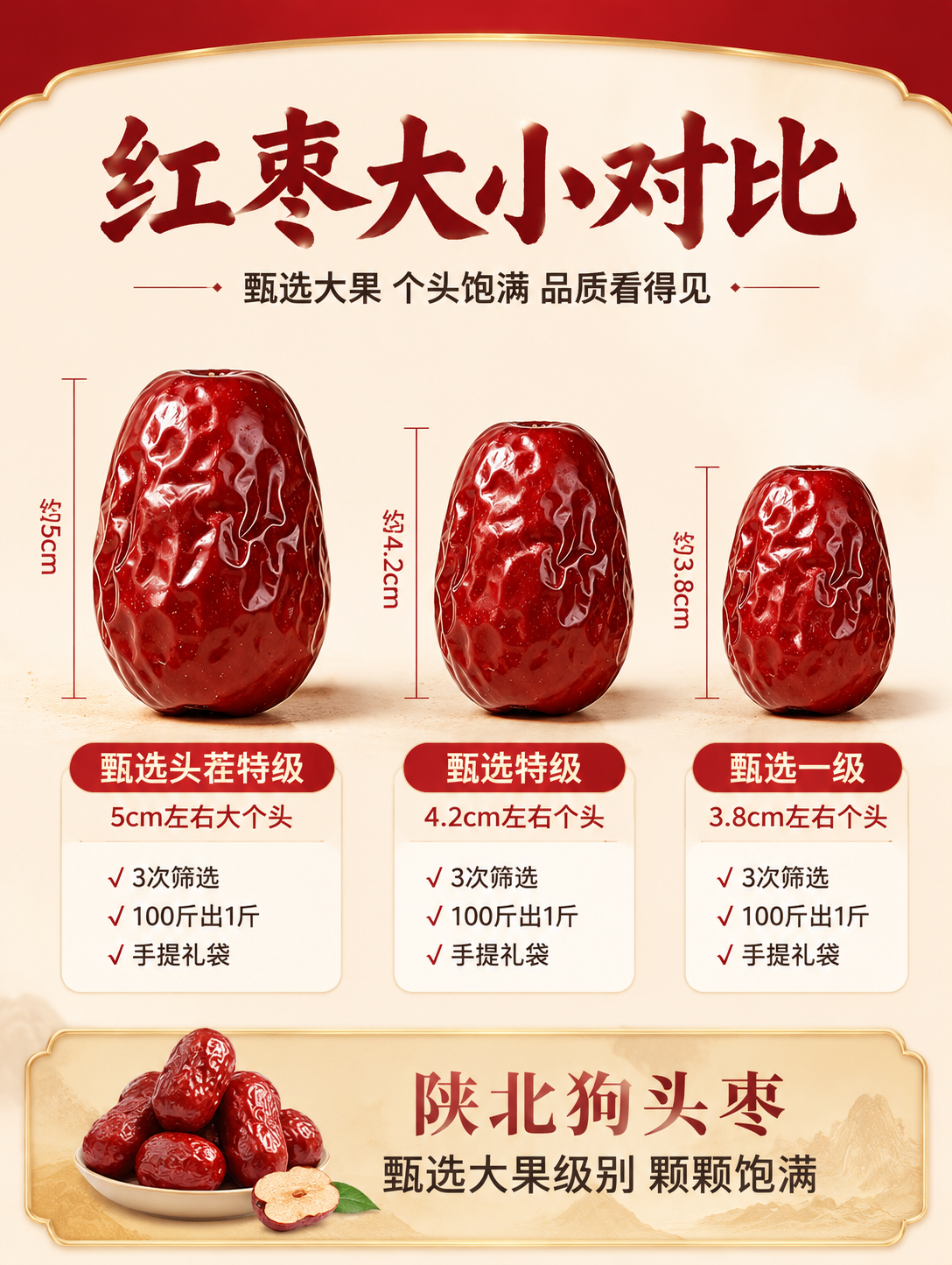[商品] 使用【图2】红枣实拍图和【图4】红枣大小对比参考图的… - 图片创意预览