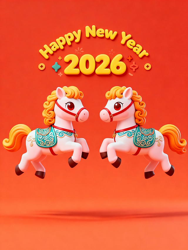 # 马年IP创意视觉  本图寓意：2026我们双向奔赴~~~