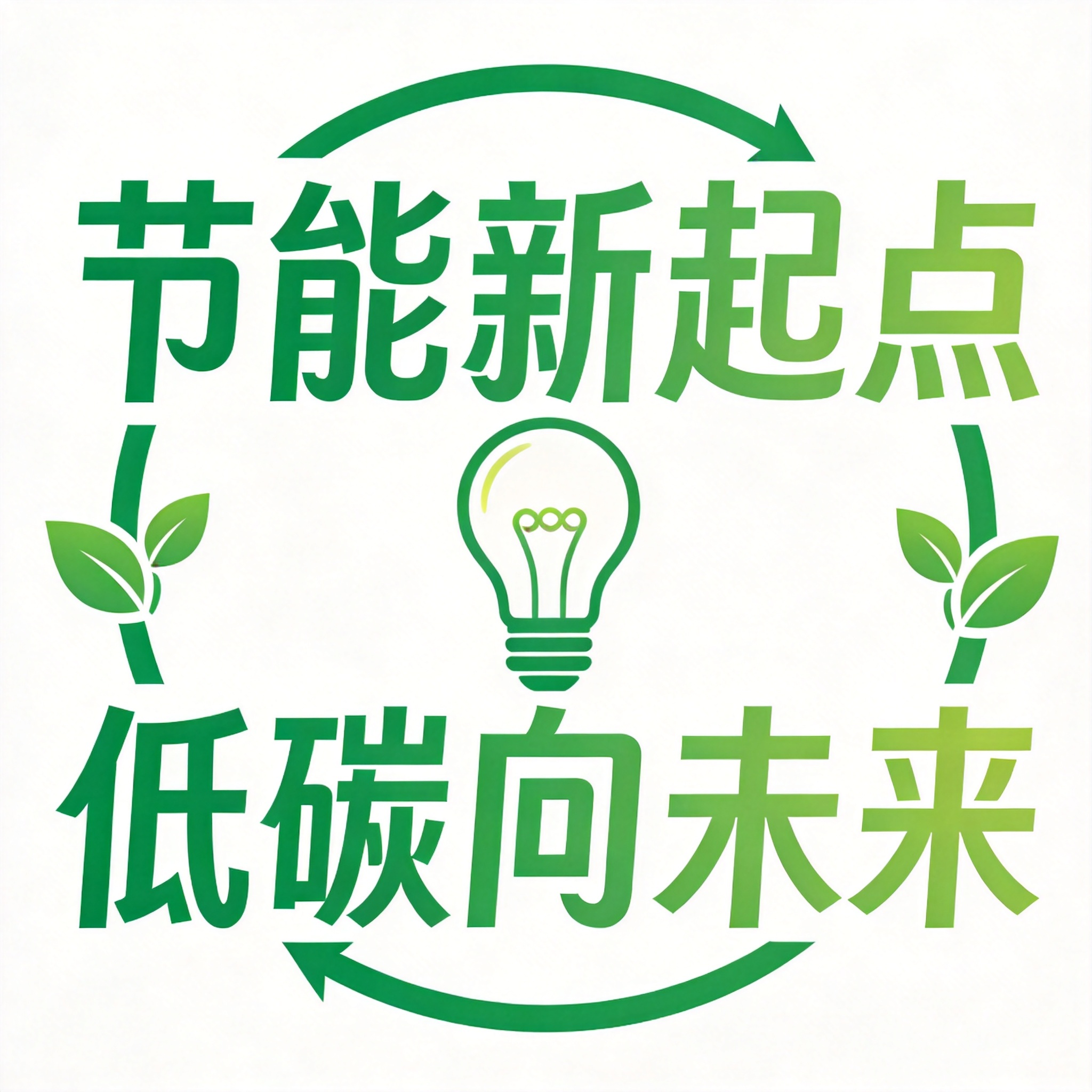 干净的纯白色背景。平面艺术字体logo设计，主体文字"节能新起… - 图片创意预览