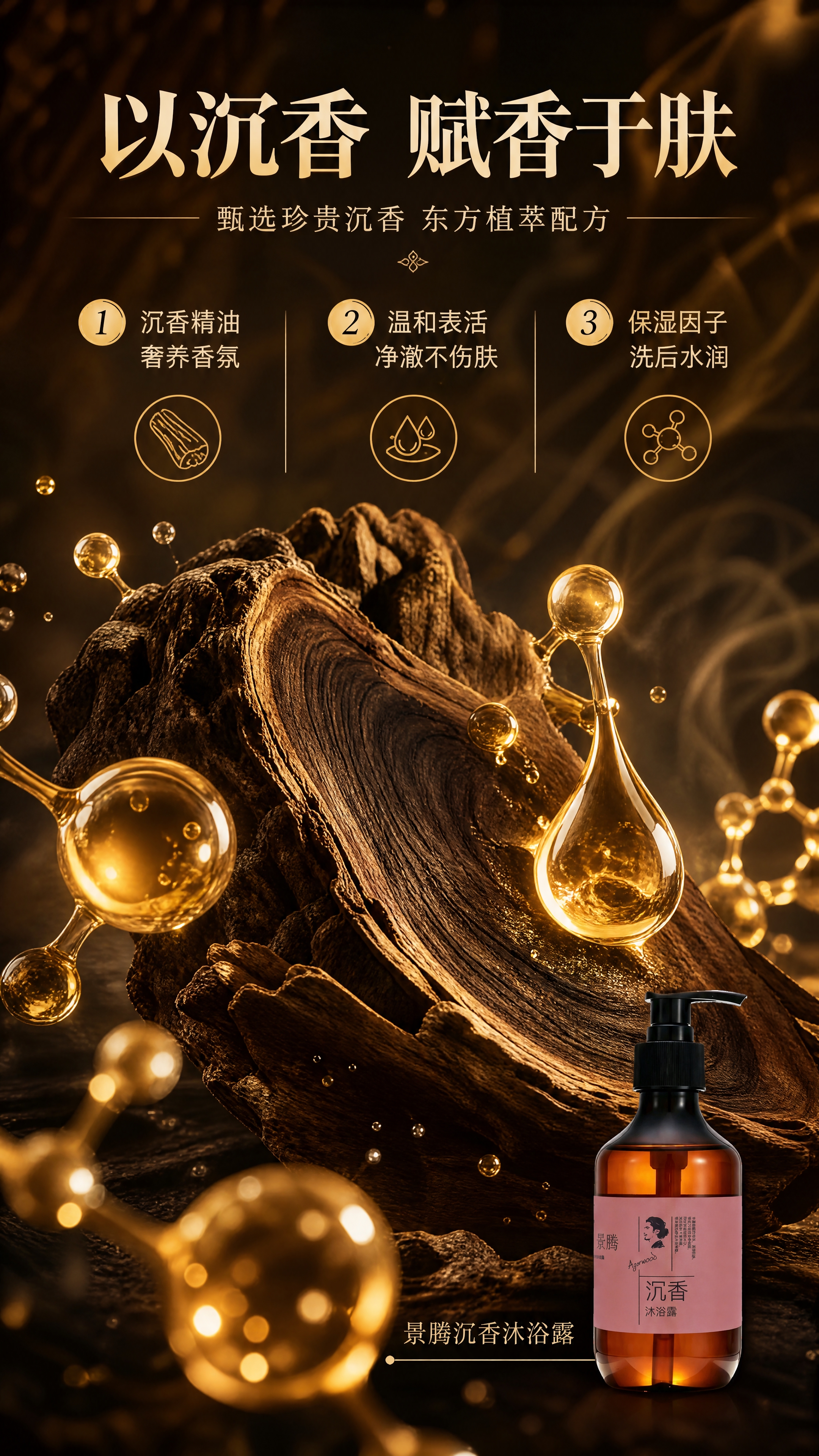 [商品] 使用【图1】景腾沉香沐浴露小图置于底部，作为成分页产… - 图片创意预览