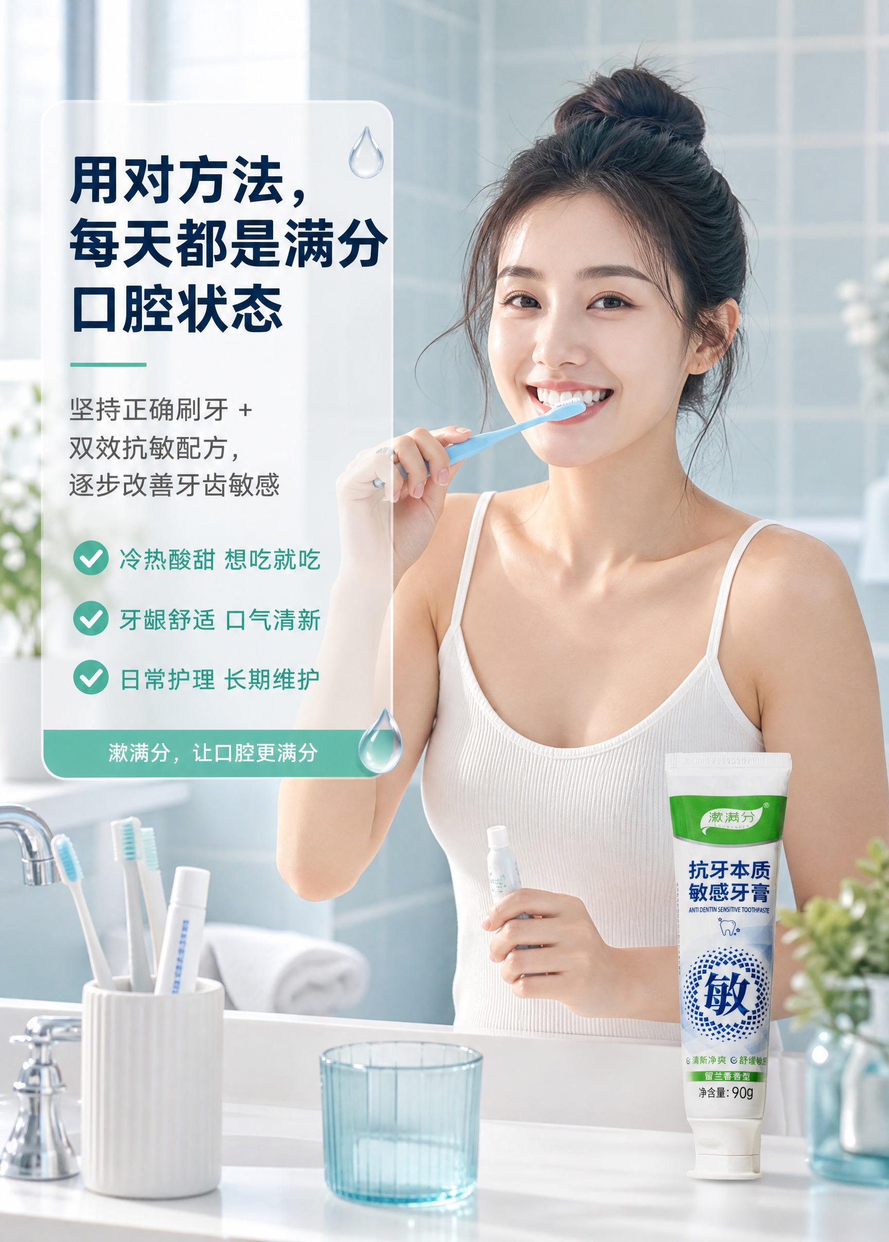 [商品] 使用【图1】漱满分抗牙本质敏感牙膏管图；保留包装原貌… - 图片创意预览