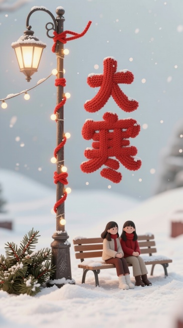 大寒两个字变小一点，椅子和椅子上的人变成近景预览效果