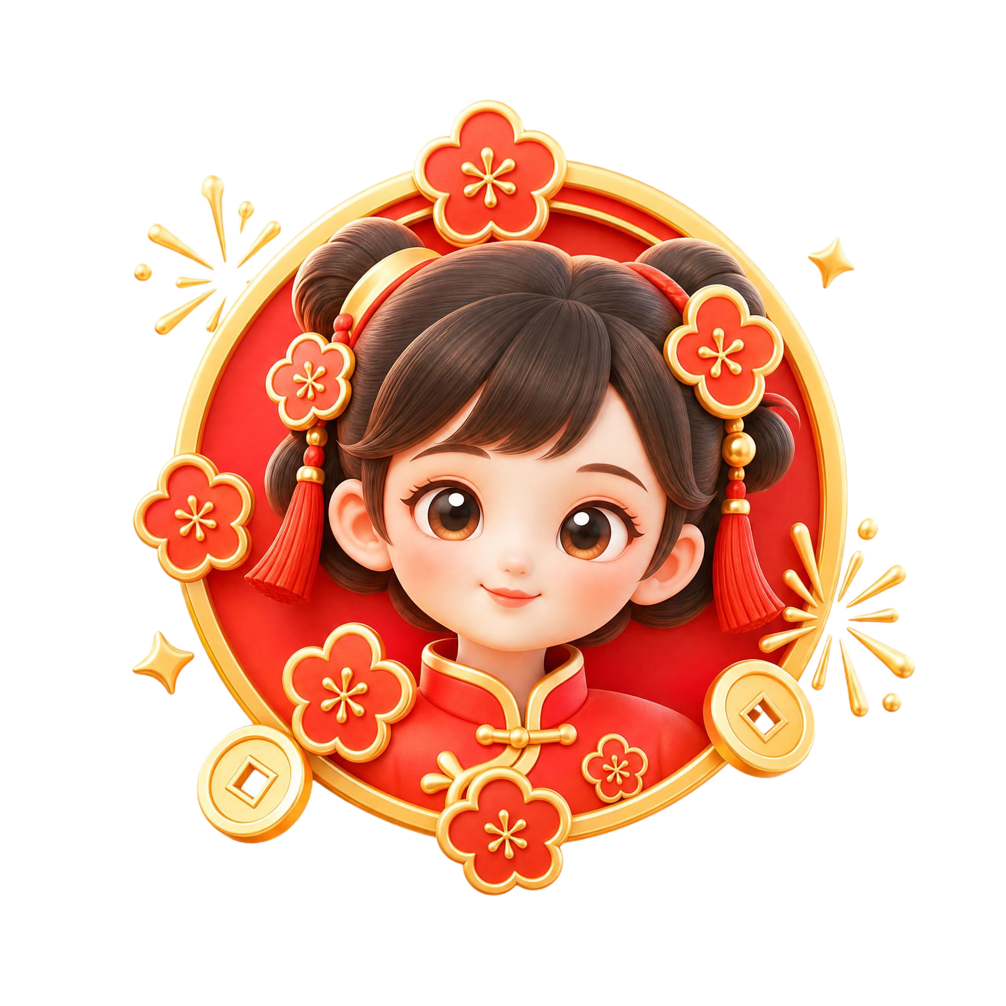 通讯录本子图标：3D国潮风格，红金渐变配色，圆润的书本造型，带… - 图片创意预览