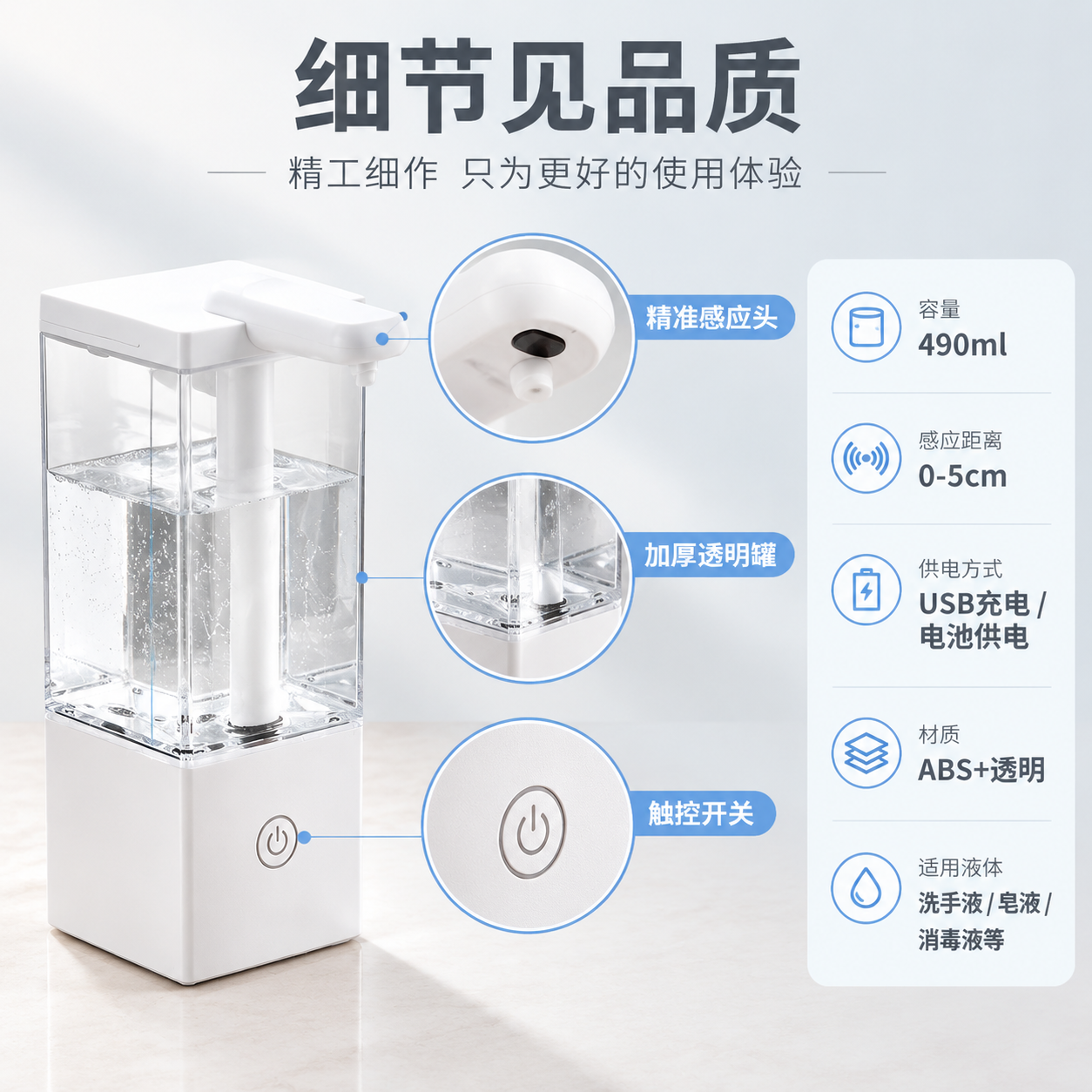 [主图-5] 产品细节与规格信息图，展示产品材质做工细节与核心… - 图片创意预览