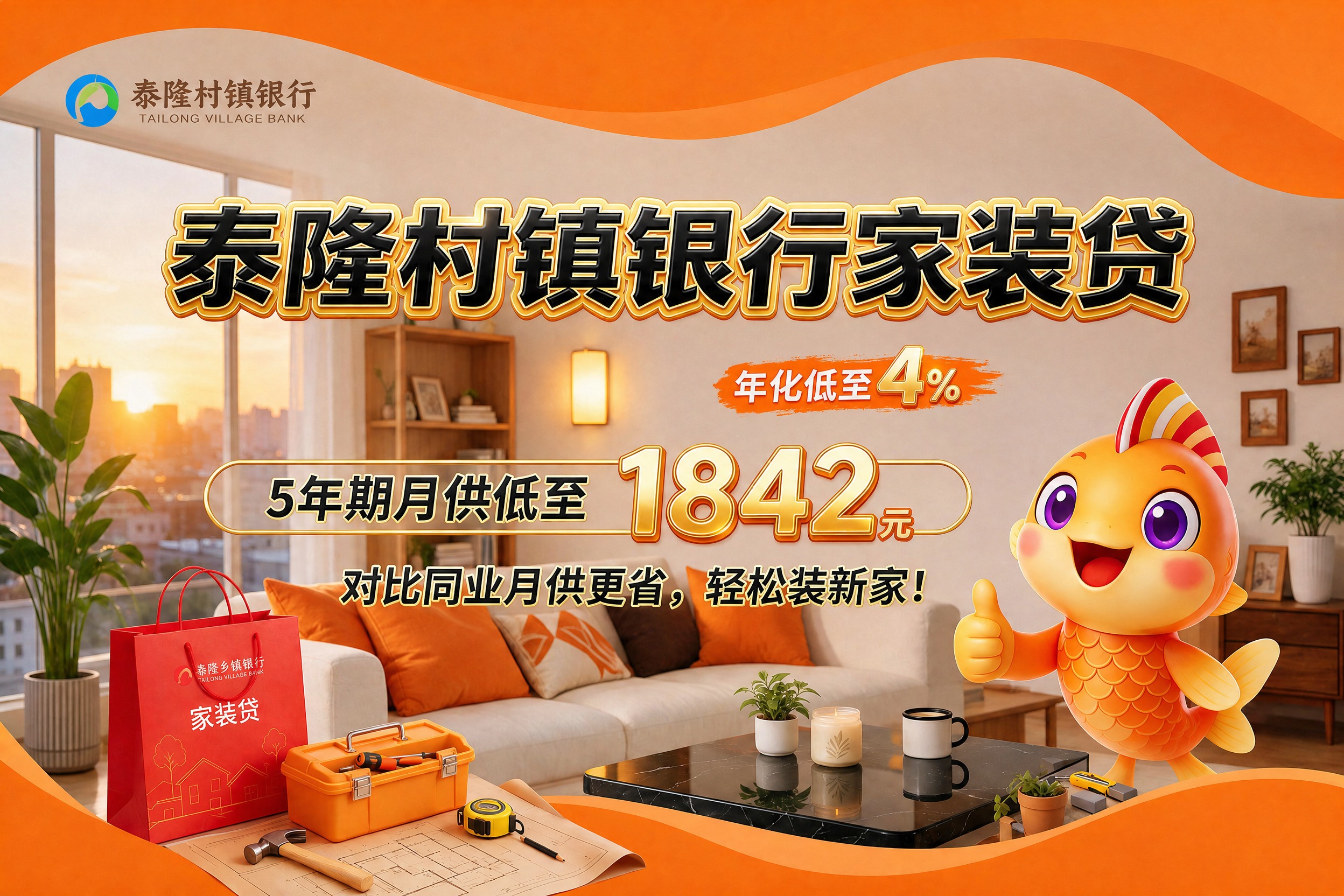 将图中“年化低至4%”这几个字的字体缩小至原来的50%，保持字… - 图片创意预览
