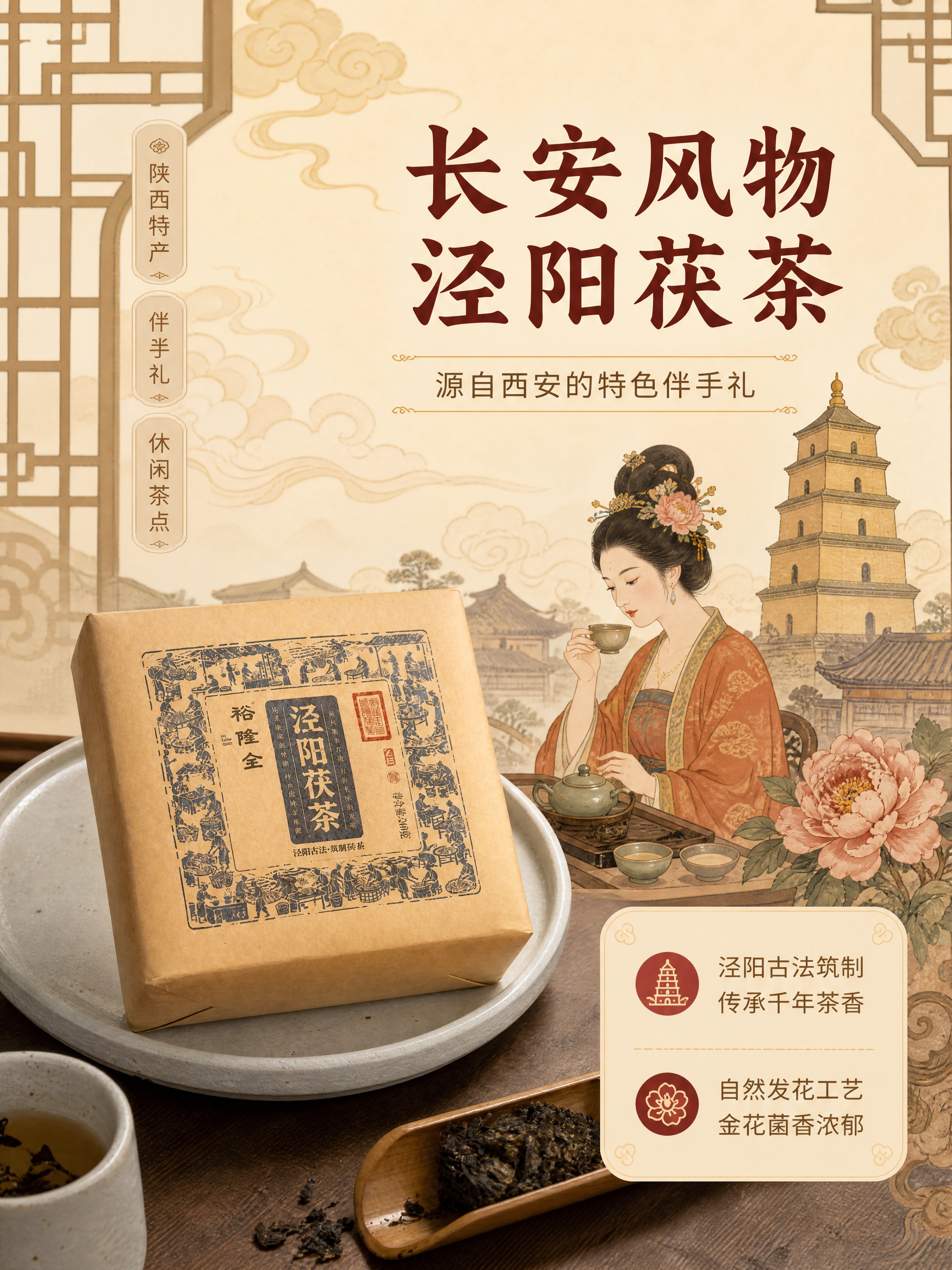 [商品] 使用【图4】裕隆全泾阳茯茶包装图，保留牛皮纸包装全部… - 图片创意预览