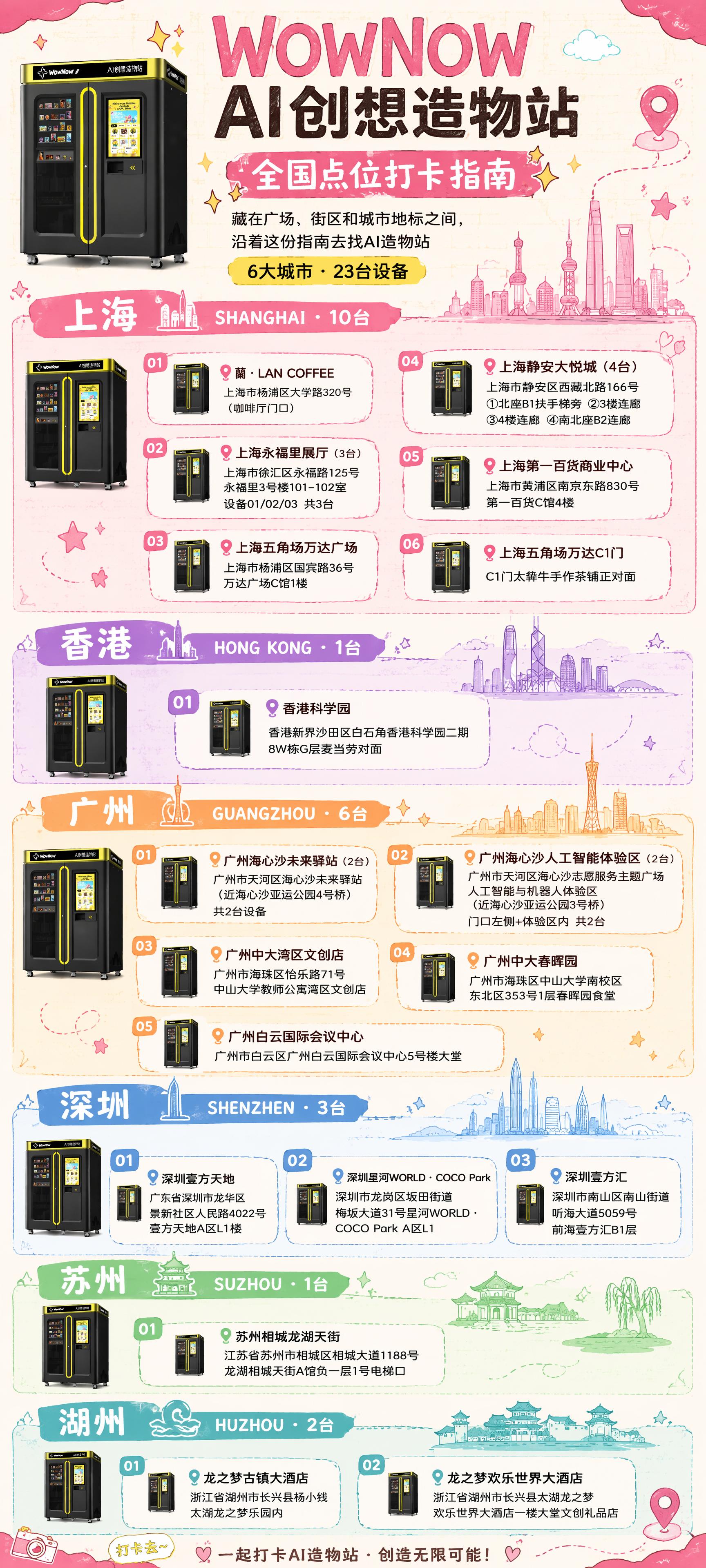 手绘拼贴风格的全国点位打卡指南长海报，竖版9:16加长幅，4K… - 图片创意预览