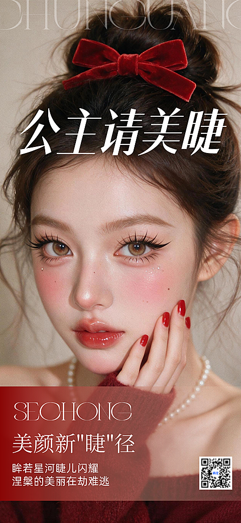 门店运营生活服务美业美甲美睫店今日营业手机海报AIGC