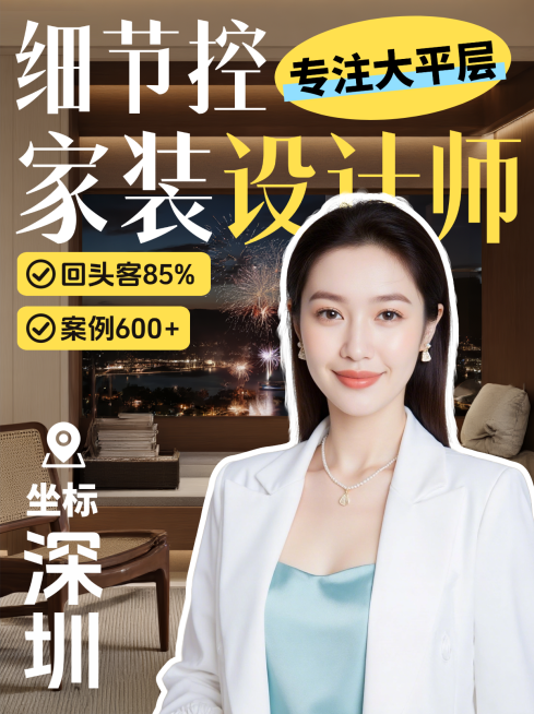 家居家装大平层全案设计师定制服务介绍现代简约风小红书封面预览效果