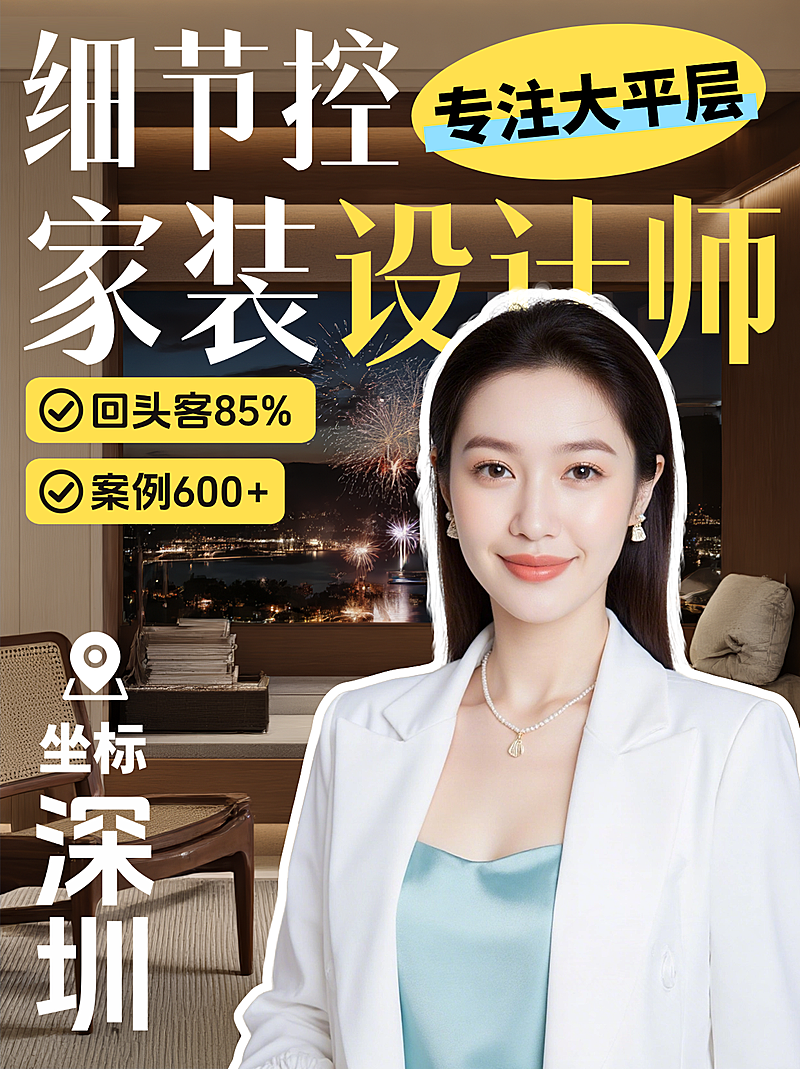 家居家装大平层全案设计师定制服务介绍现代简约风小红书封面