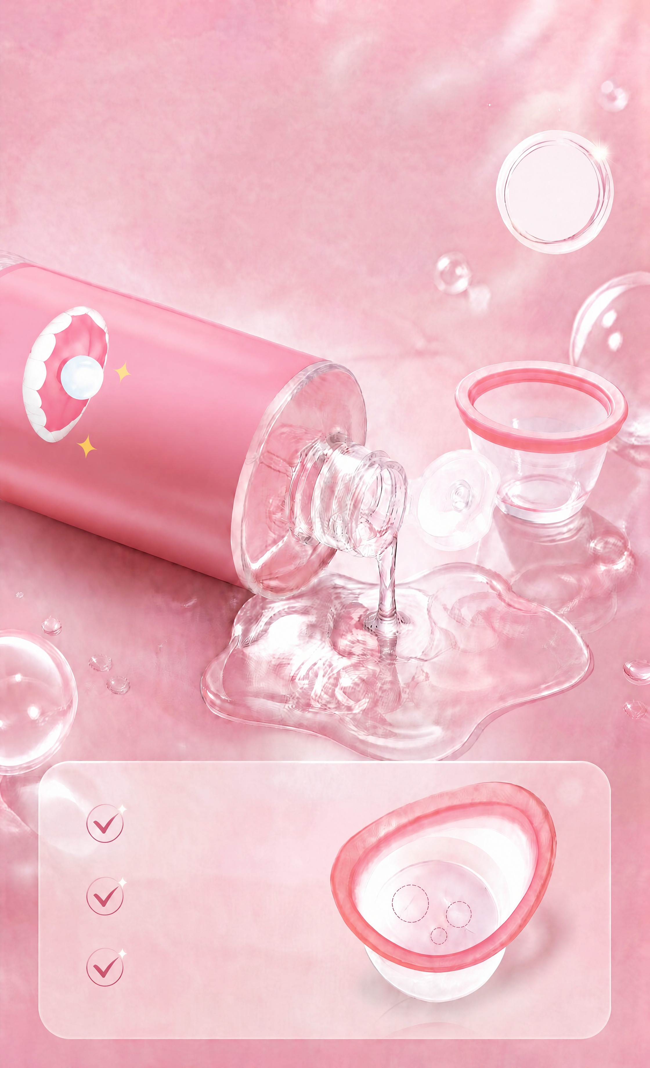 背景、产品瓶身形状/倾斜角度/位置、液体流出效果、洗眼杯、气泡… - 图片创意预览