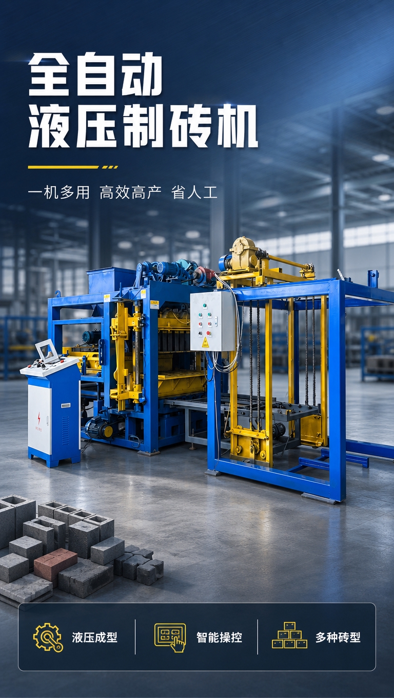 [商品] 使用【图1】全自动免烧砖机（液压水泥制砖机）；保留设… - 图片创意预览