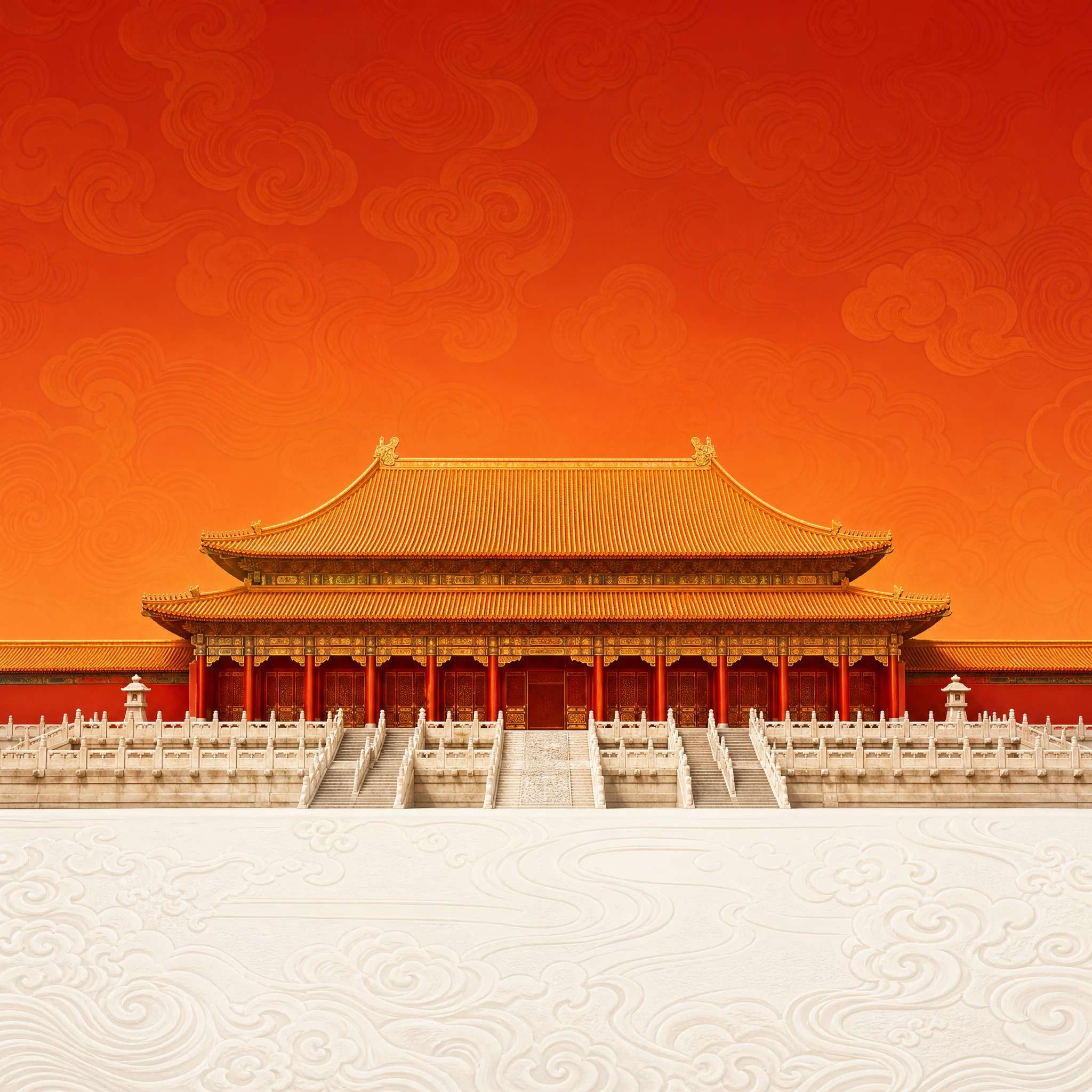 参考这张图片的背景构图，生成一张橙红配色的纯背景图，不要任何文… - 图片创意预览