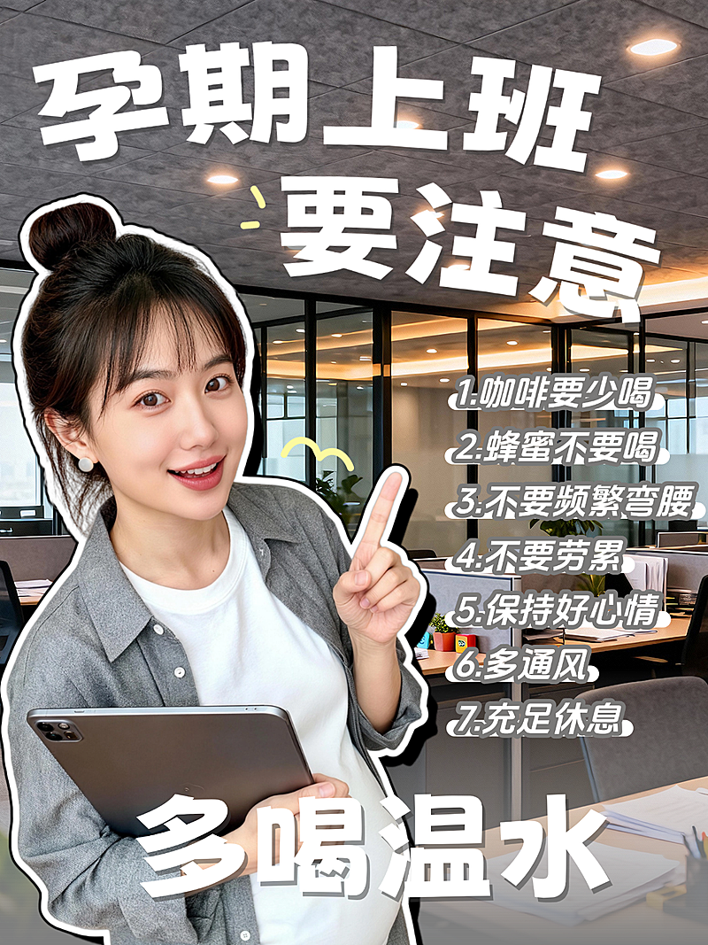 母婴亲子孕产孕期注意事项科普人像小红书封面