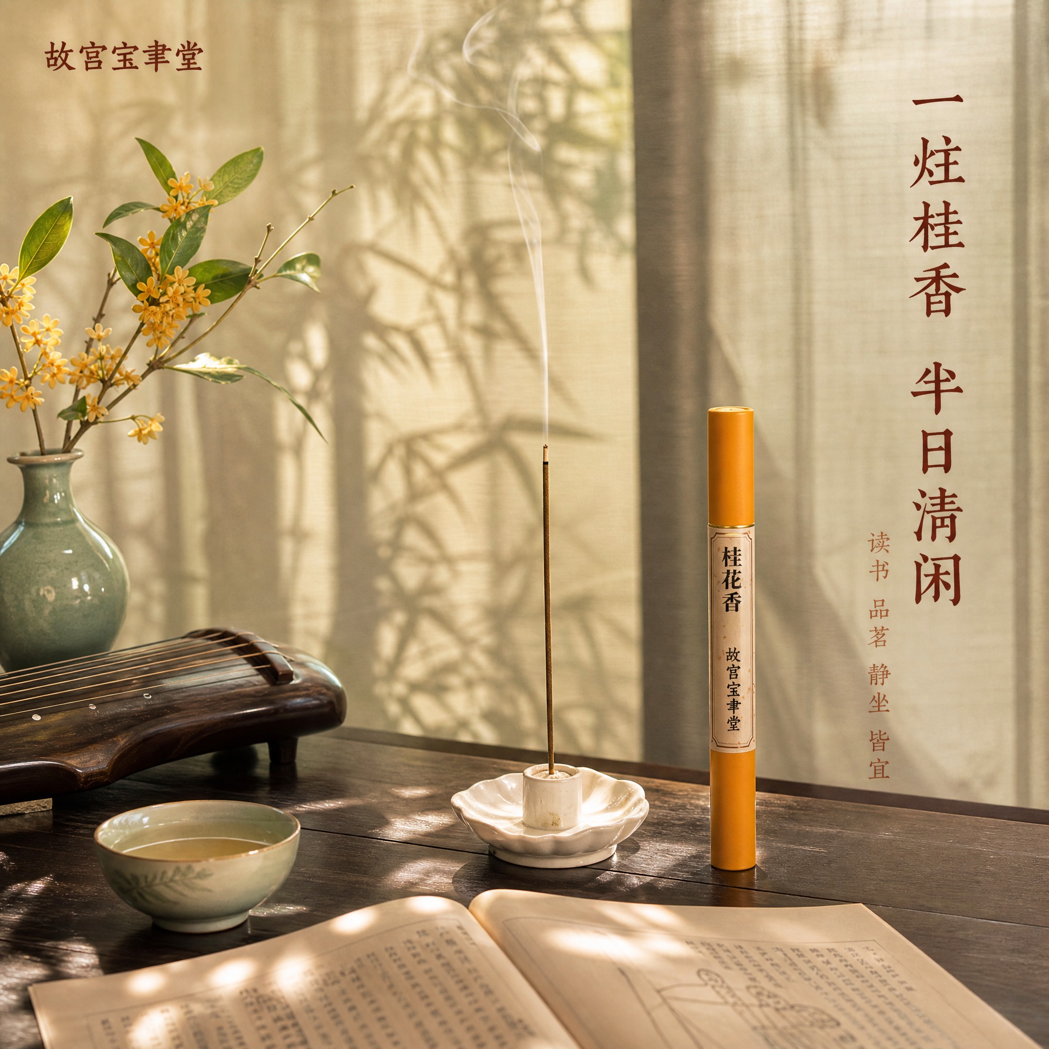 [主图-3] 使用场景图 书房品香焚香意境 中式生活方式展示… - 图片创意预览