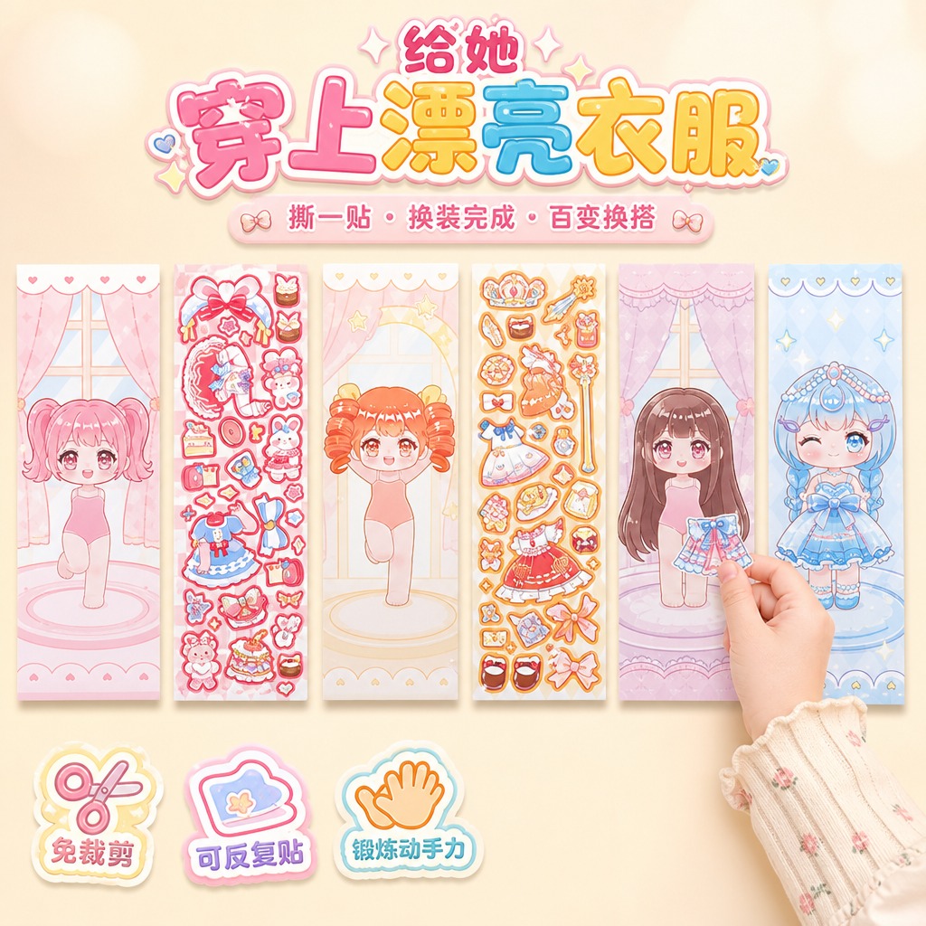 1:1正方形电商主图，换装玩法展示，纯玩法展示不出现产品封面。… - 图片创意预览