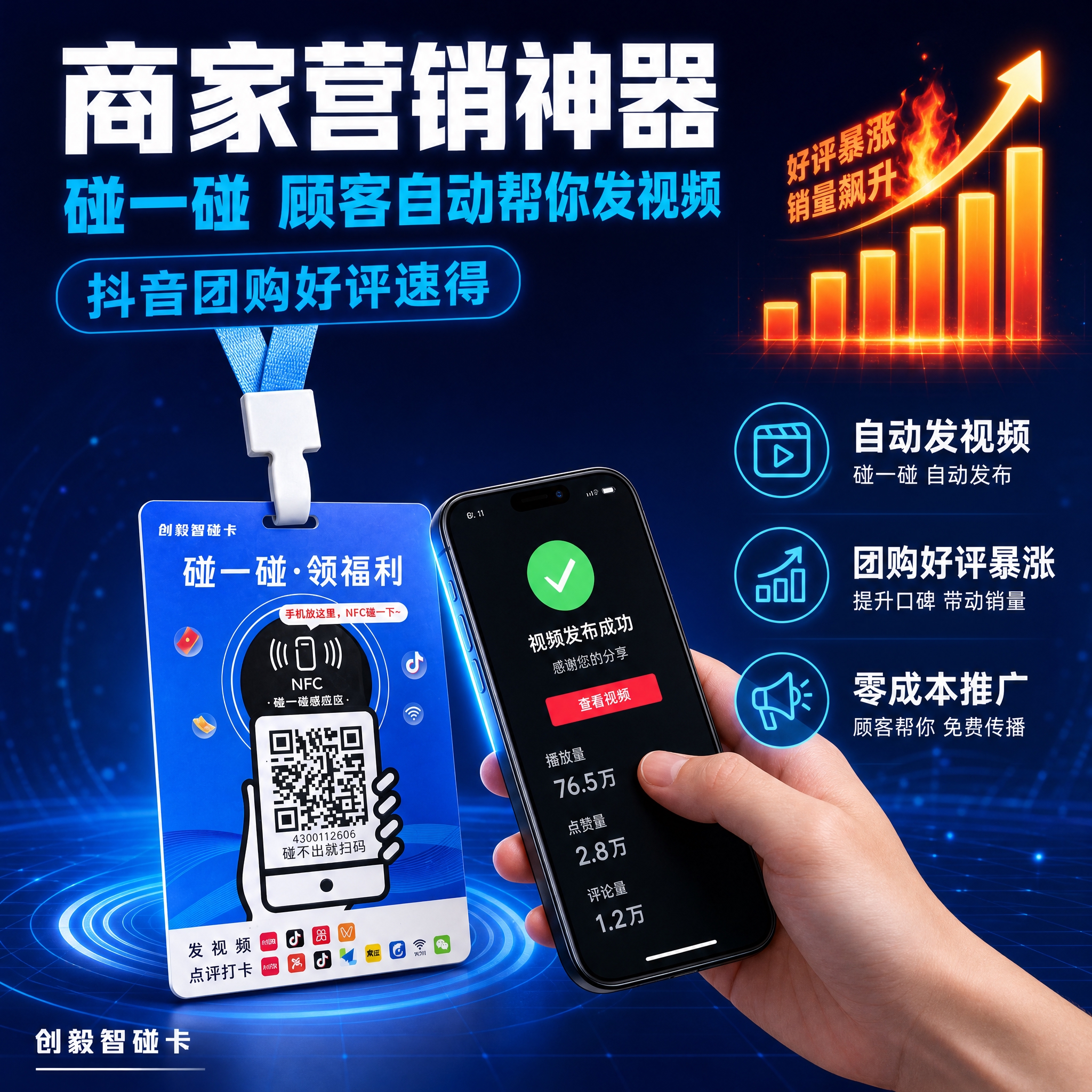 [主图-1] 主题：商家营销神器 碰一碰自动发视频 抖音团购好… - 图片创意预览