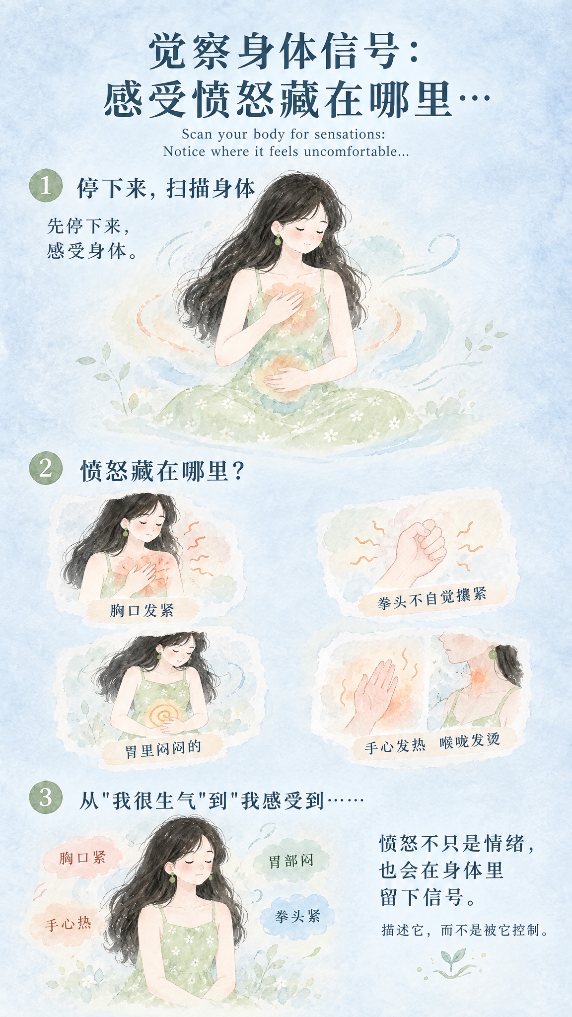 微信公众号心理科普系列长图，竖版，水彩治愈系插画风格，严格参考… - 图片创意预览