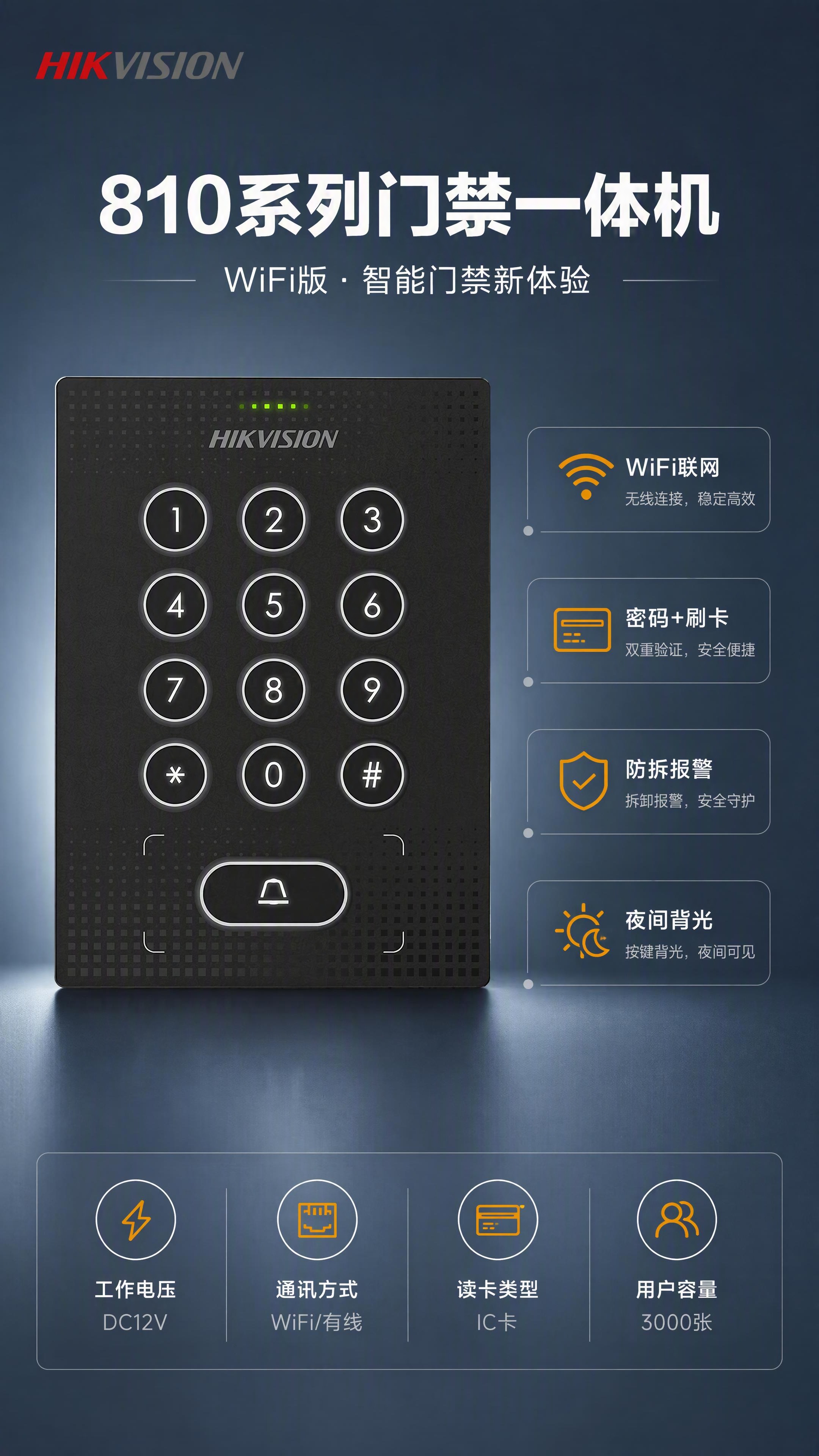 [第1张] 详情页头图-810系列门禁一体机WiFi版主视觉海… - 图片创意预览