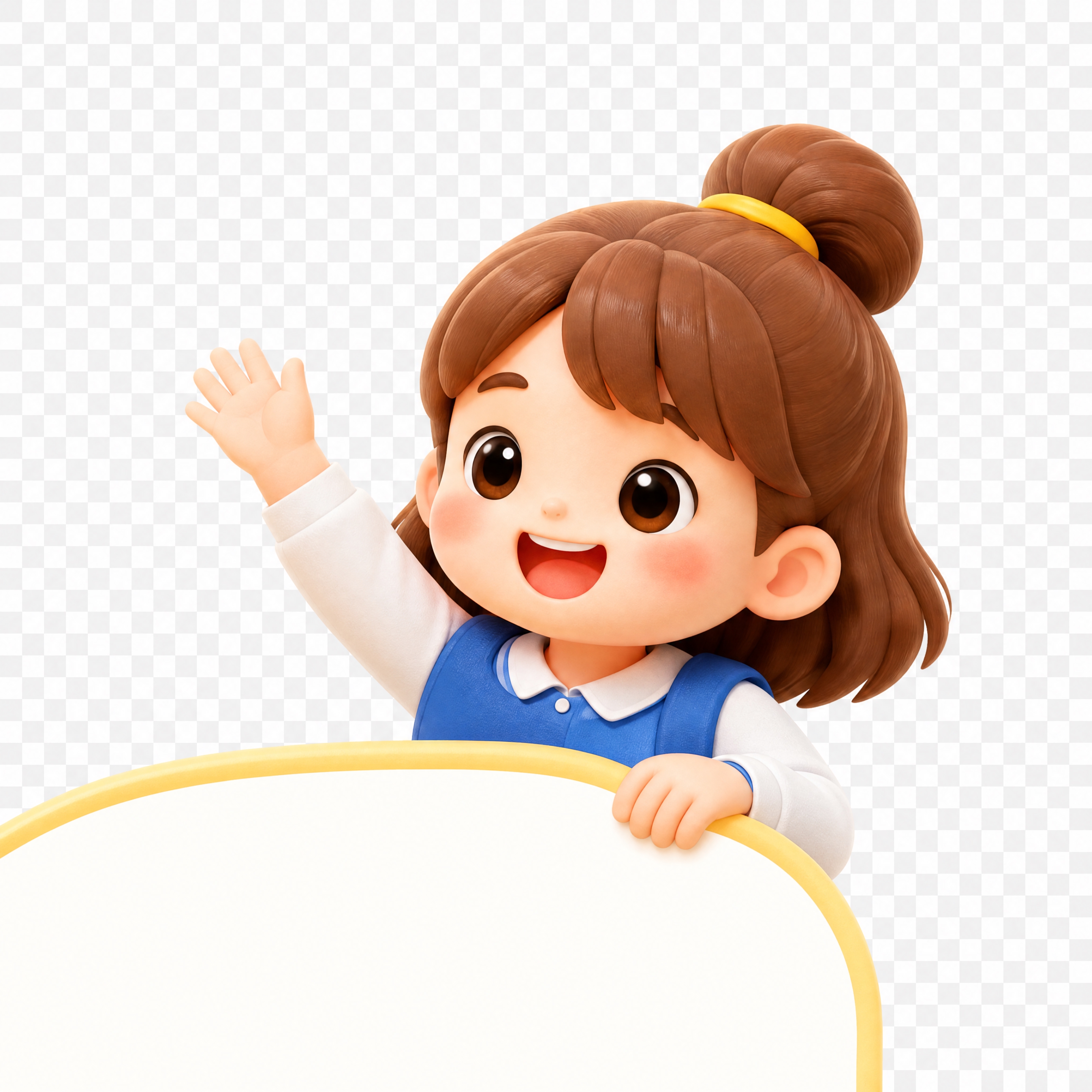 基于参考图中右上角红框的小女孩形象，生成独立的透明背景图标：3… - 图片创意预览