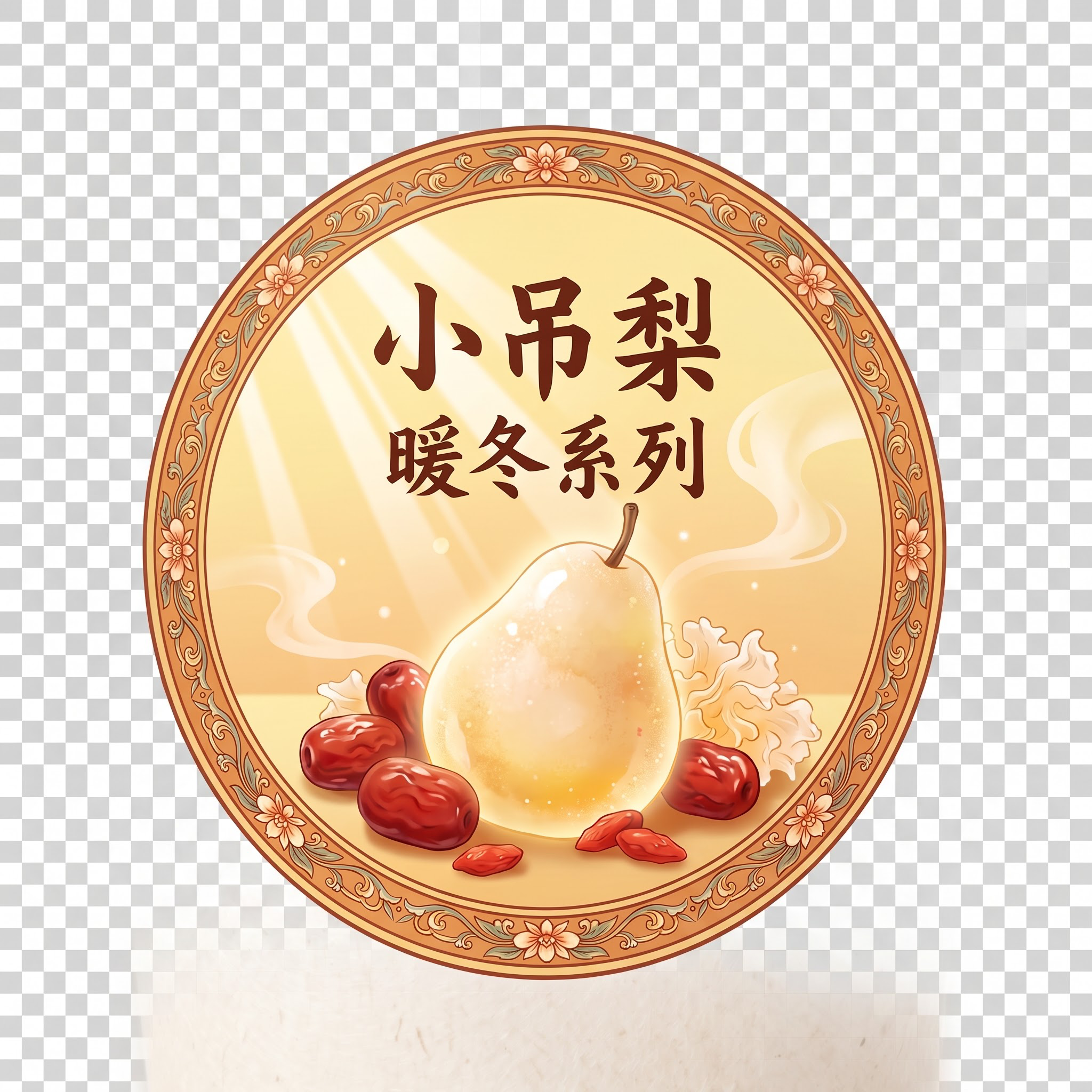 提取图片中只有中间的圆形杯贴图案，去除周围的奶茶杯和背景全部去… - 图片创意预览