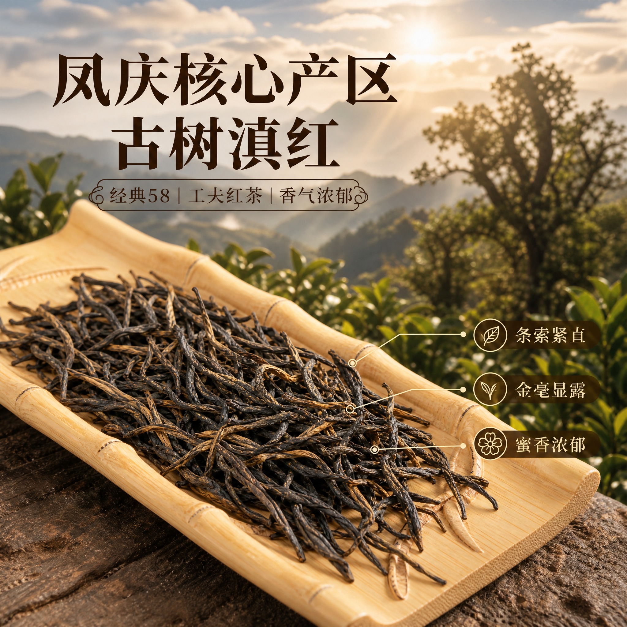 [主图-2] 凤庆滇红经典58红茶 产地溯源与核心亮点 干茶特… - 图片创意预览