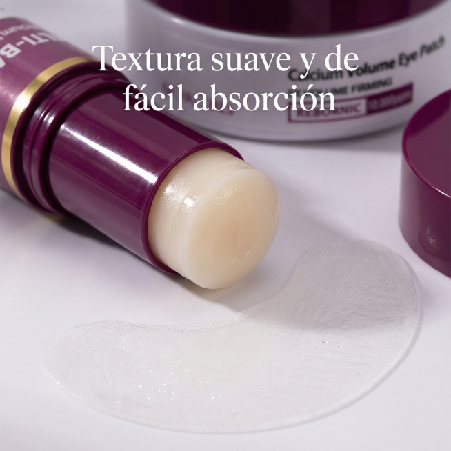 以图中的保湿润肤棒和保湿眼贴为元素,欧美女人护肤,生成6张跟保湿润肤棒和保湿眼贴有关的图,西班牙语,比例 「1:1」预览效果