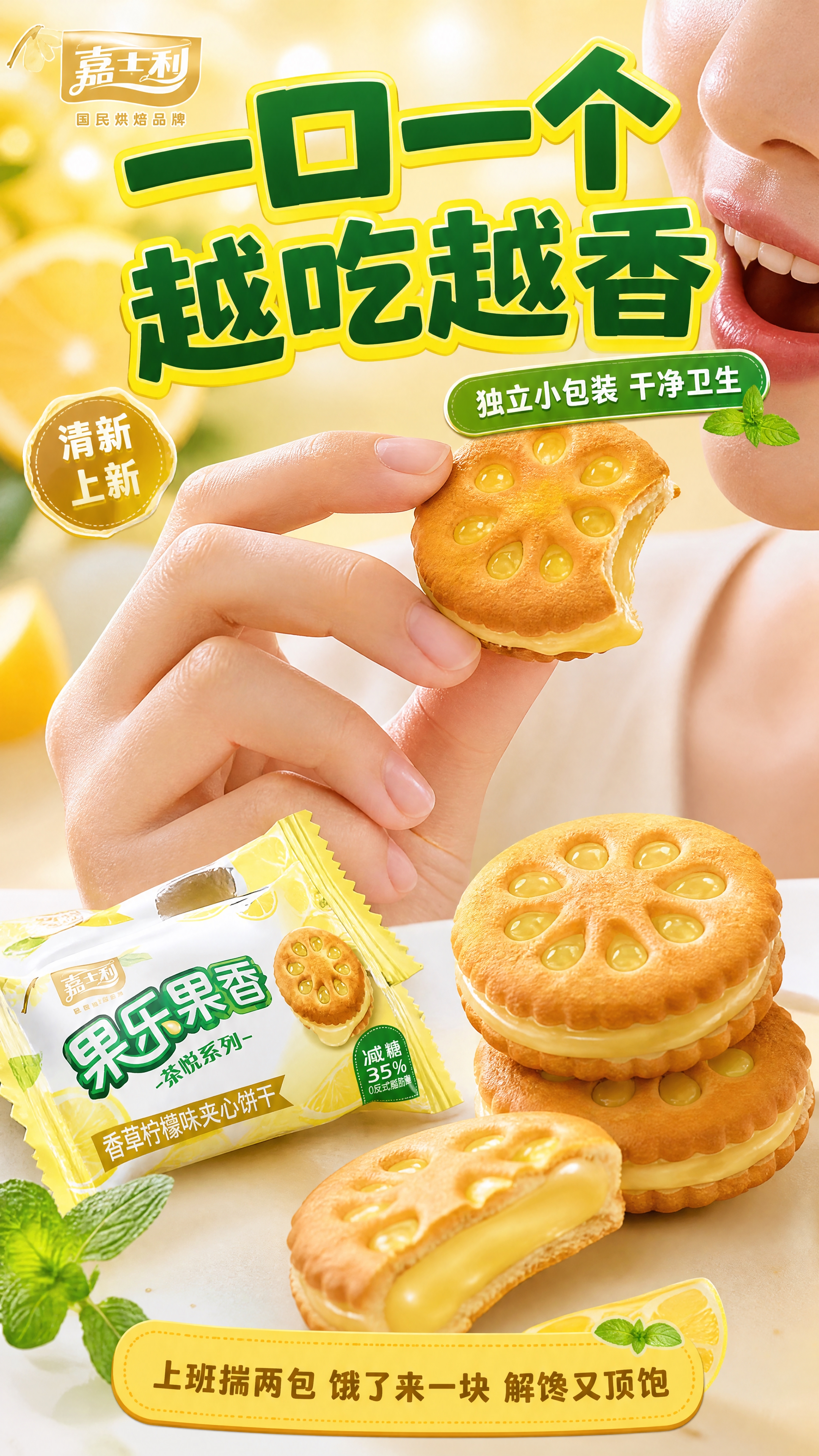 [商品] 使用【图1】嘉士利果乐果香香草柠檬味夹心饼干的包装和… - 图片创意预览