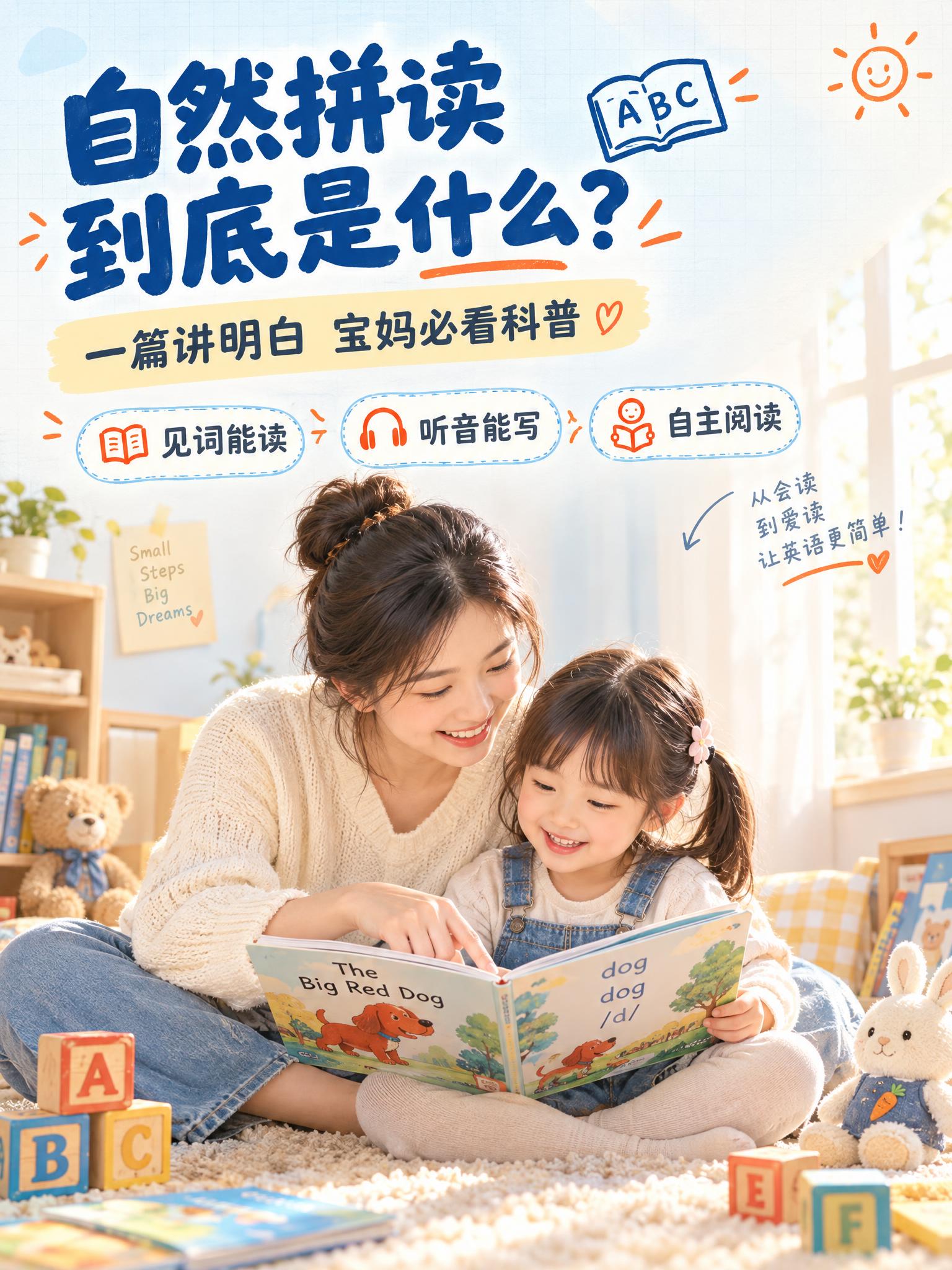 [画面] 自然拼读科普详情页第1张-价值头图。目标：用宝妈视角… - 图片创意预览