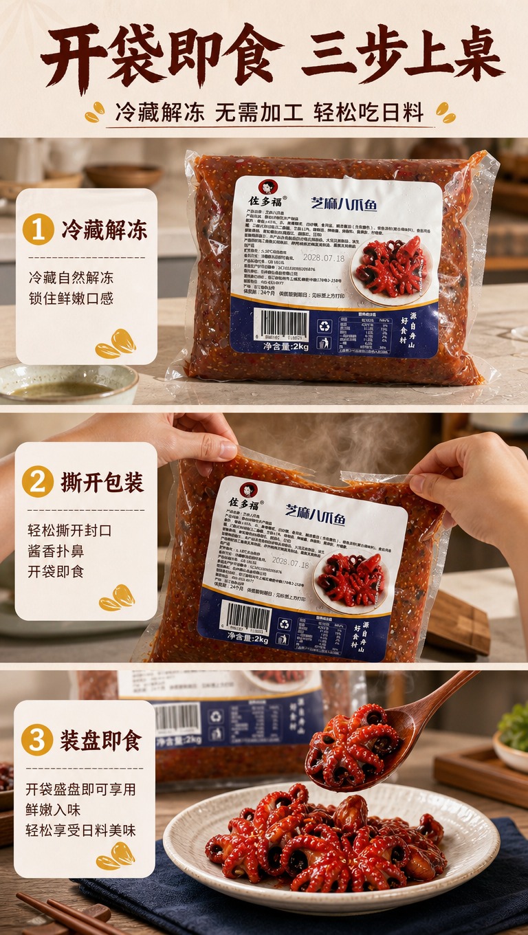 [商品] 使用【图2】佐多福芝麻八爪鱼2kg装产品图；保留包装… - 图片创意预览