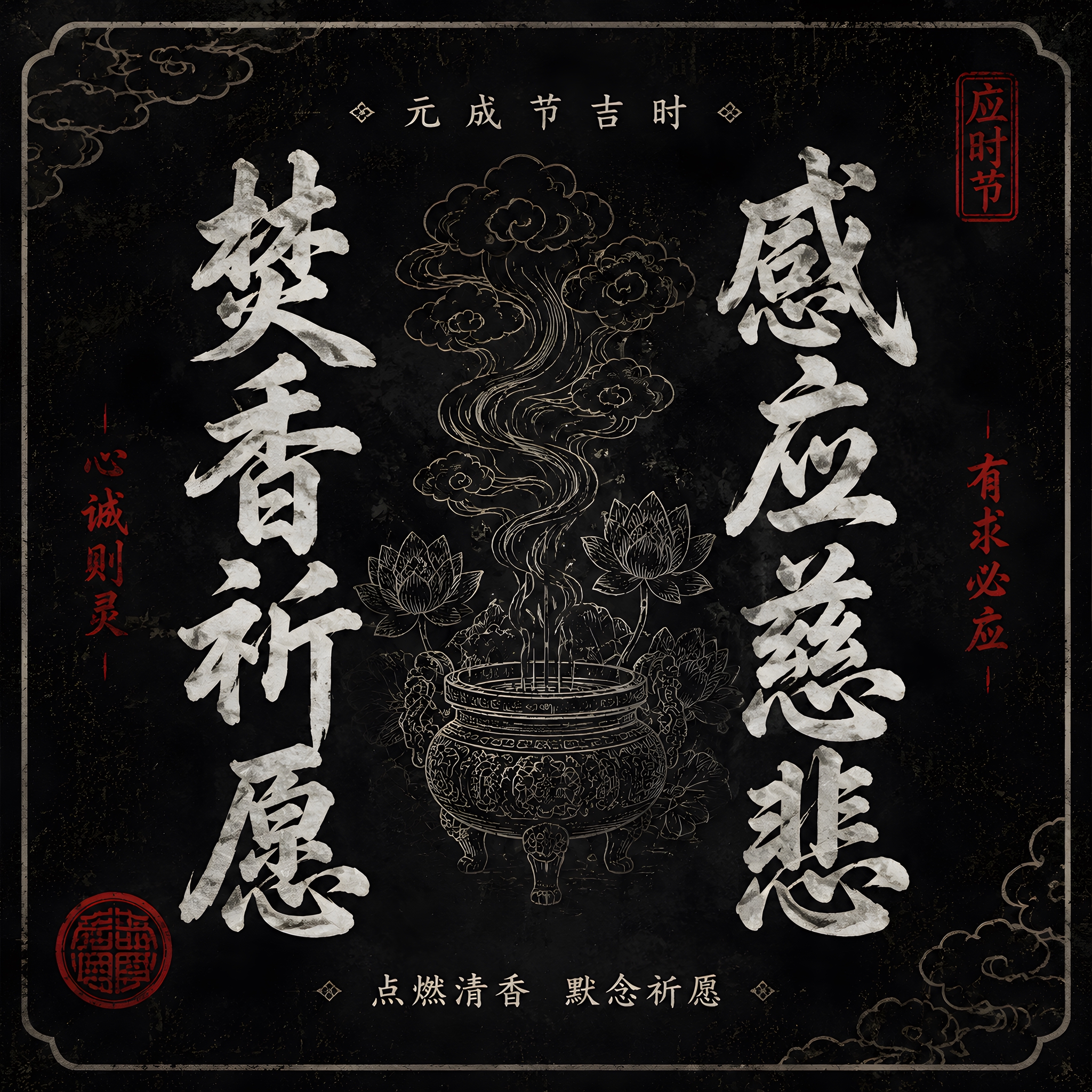 元成节电商主图，1:1正方形，淘宝天猫平台。参考图2的新中式国… - 图片创意预览