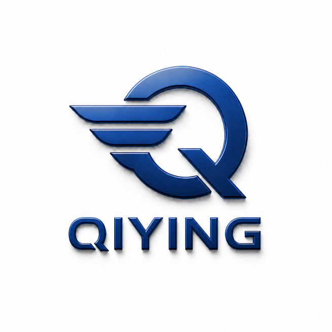 调整QIYING文字的总宽度，使其与上方图形图标的宽度保持一致，保持原logo的蓝色立体效果、造型和整体风格不变预览效果