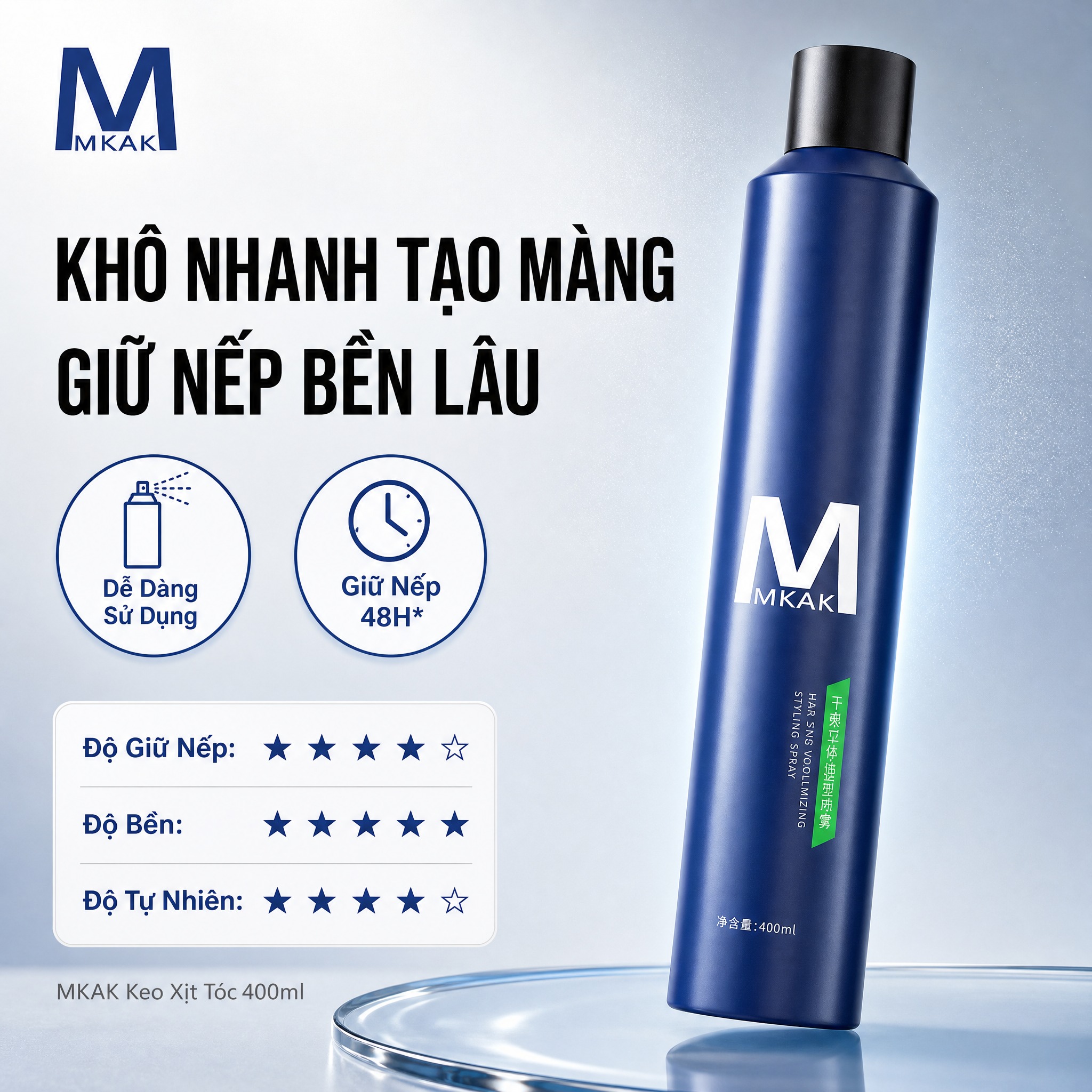 [单张主图] MKAK定型喷雾400ml，参考用户提供的参考图… - 图片创意预览
