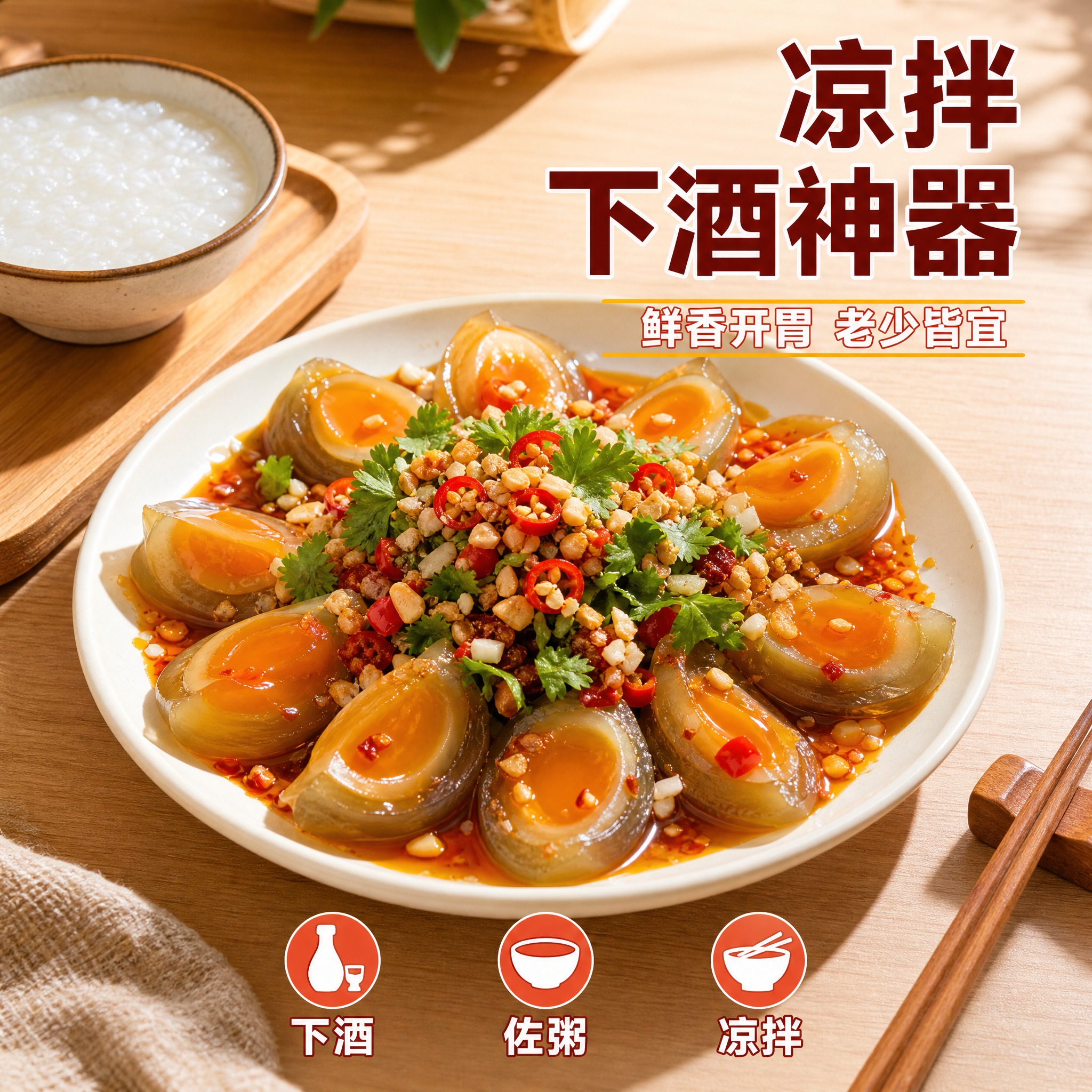 [主图-2] 黄心皮蛋食用场景图 凉拌皮蛋做法展示 抖音电商1… - 图片创意预览