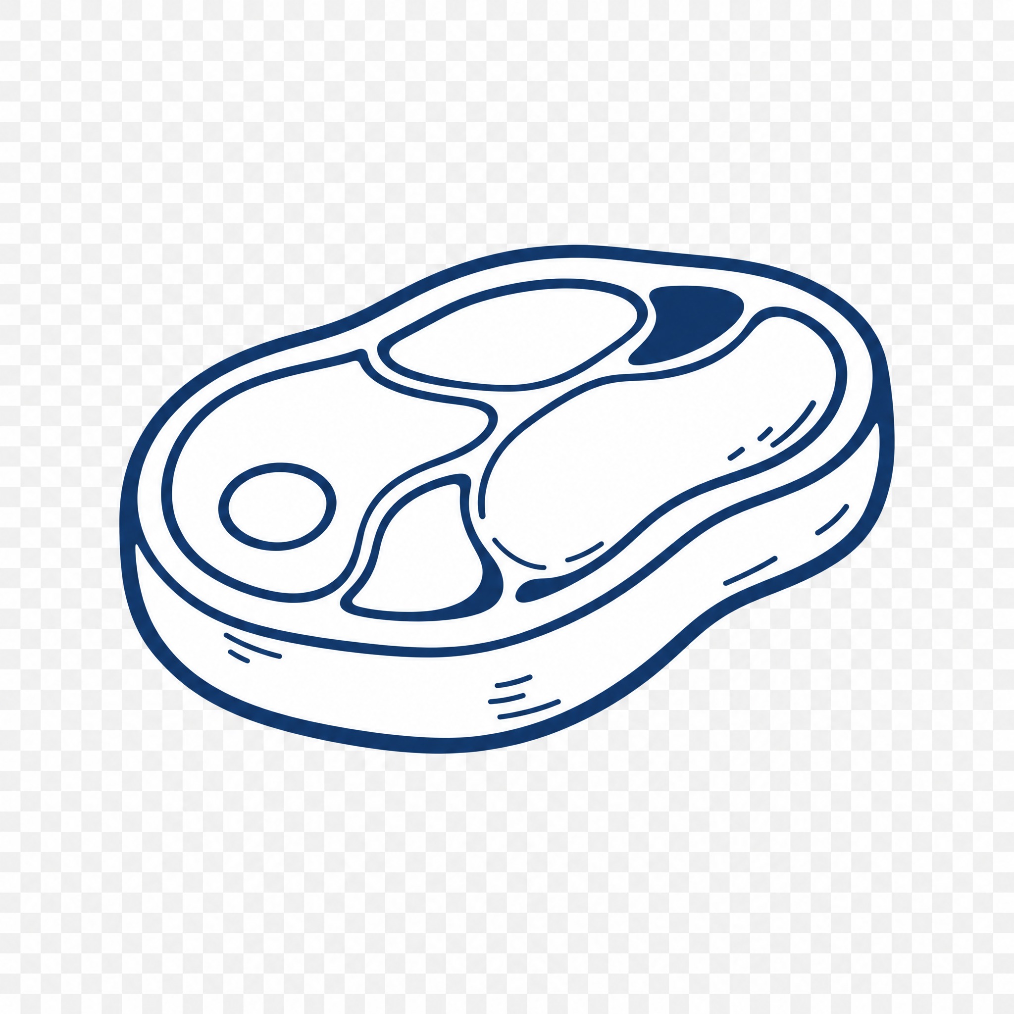 手绘风格图标，单色深蓝色#173663，透明背景。一个精品好肉… - 图片创意预览