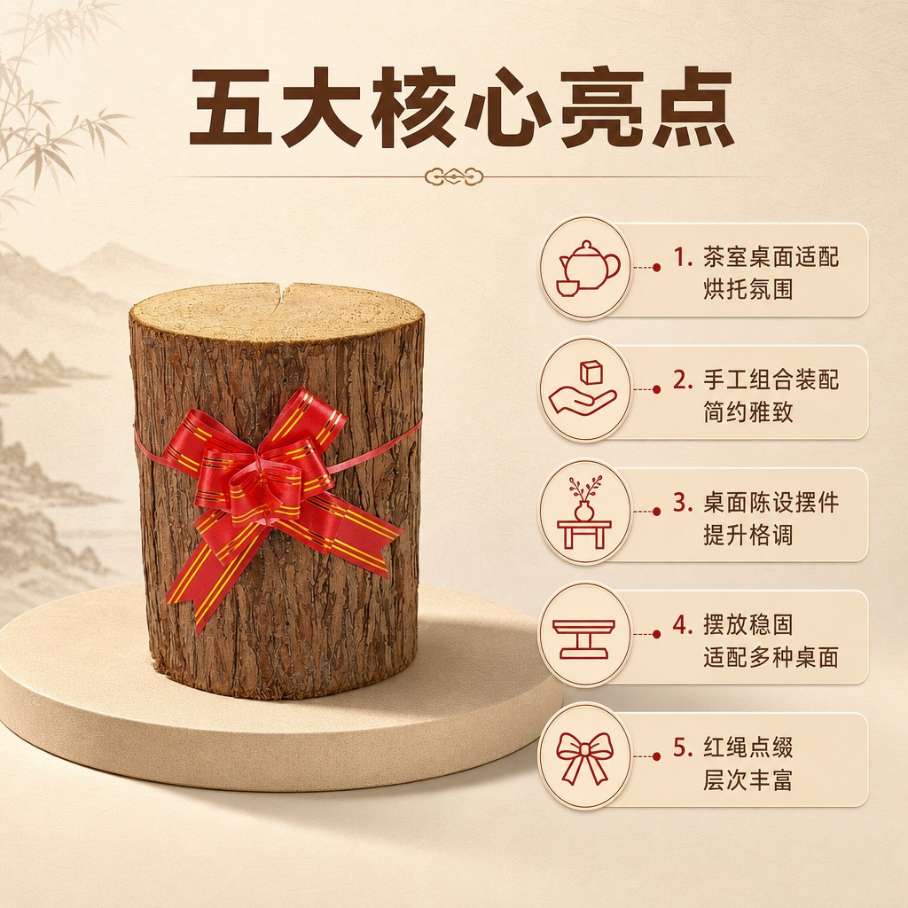 [商品] 使用【图1】大尺寸杉墩木段红绳花摆饰；保留杉木段圆柱… - 图片创意预览