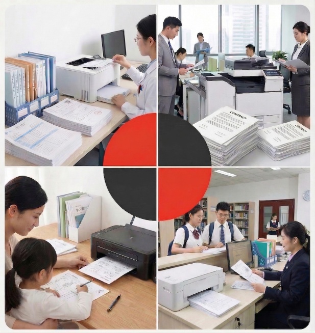 去掉中间4个半圆里的标题文字，保留其他纸张上的字预览效果