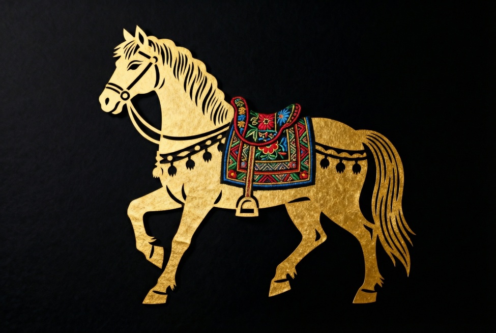 马鞍图案换成彩色的彝绣预览效果