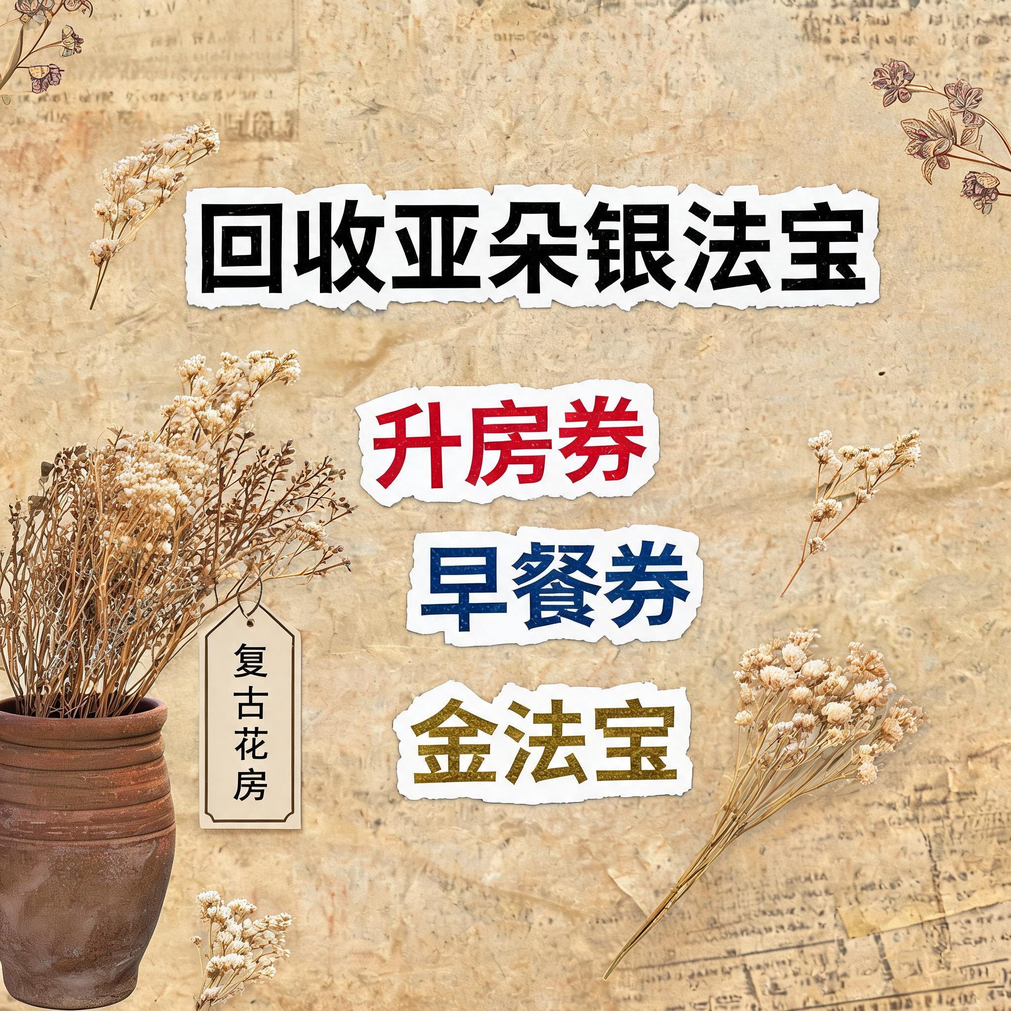 小红书大字封面，复古手账拼贴风格，参考图风格，主题文字为"回收… - 图片创意预览