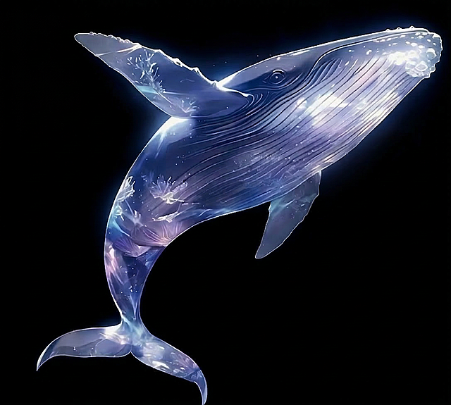 把图片除鲸鱼之外，背景都改为纯黑色