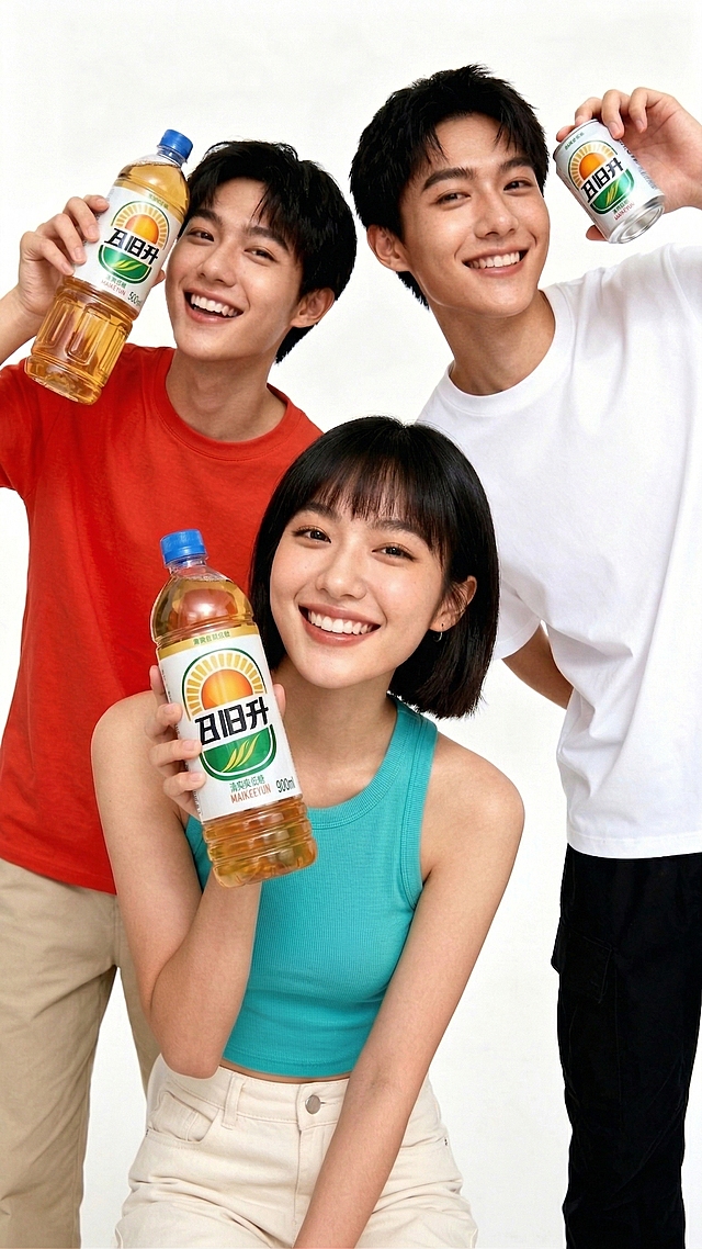 把两侧的人物身体稍微补充一下，不残缺，姿势不变，白色背景高清晰