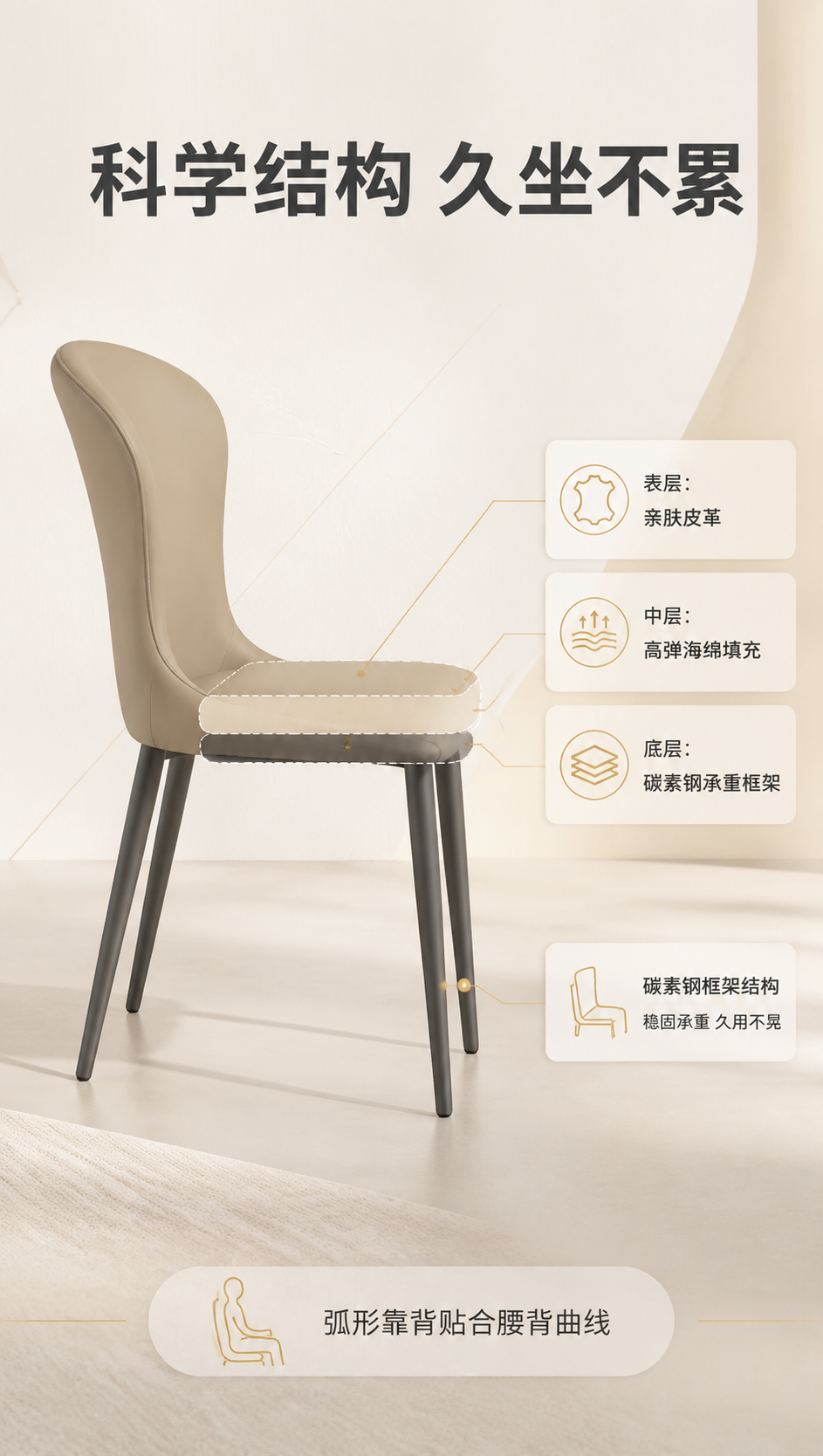 [商品] 使用【图1】DY-8802A卡其色餐椅；保留弧形靠背… - 图片创意预览
