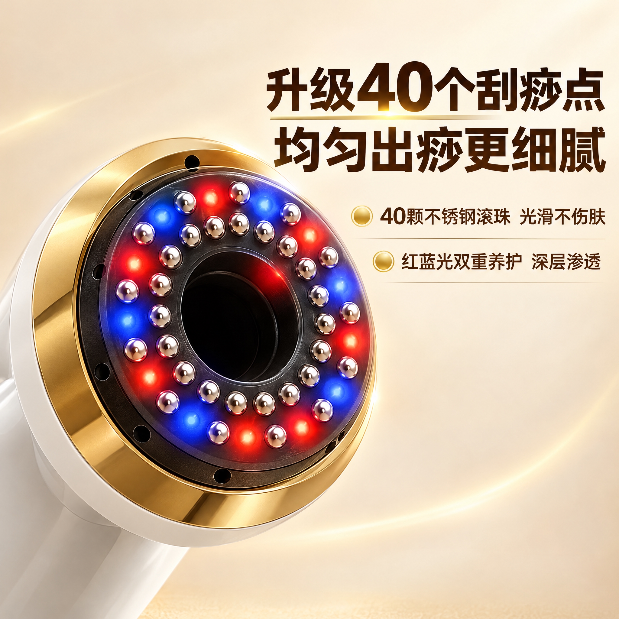 [主图-2] 电动刮痧拔罐温灸仪 核心价值卖点图 40个刮痧点… - 图片创意预览