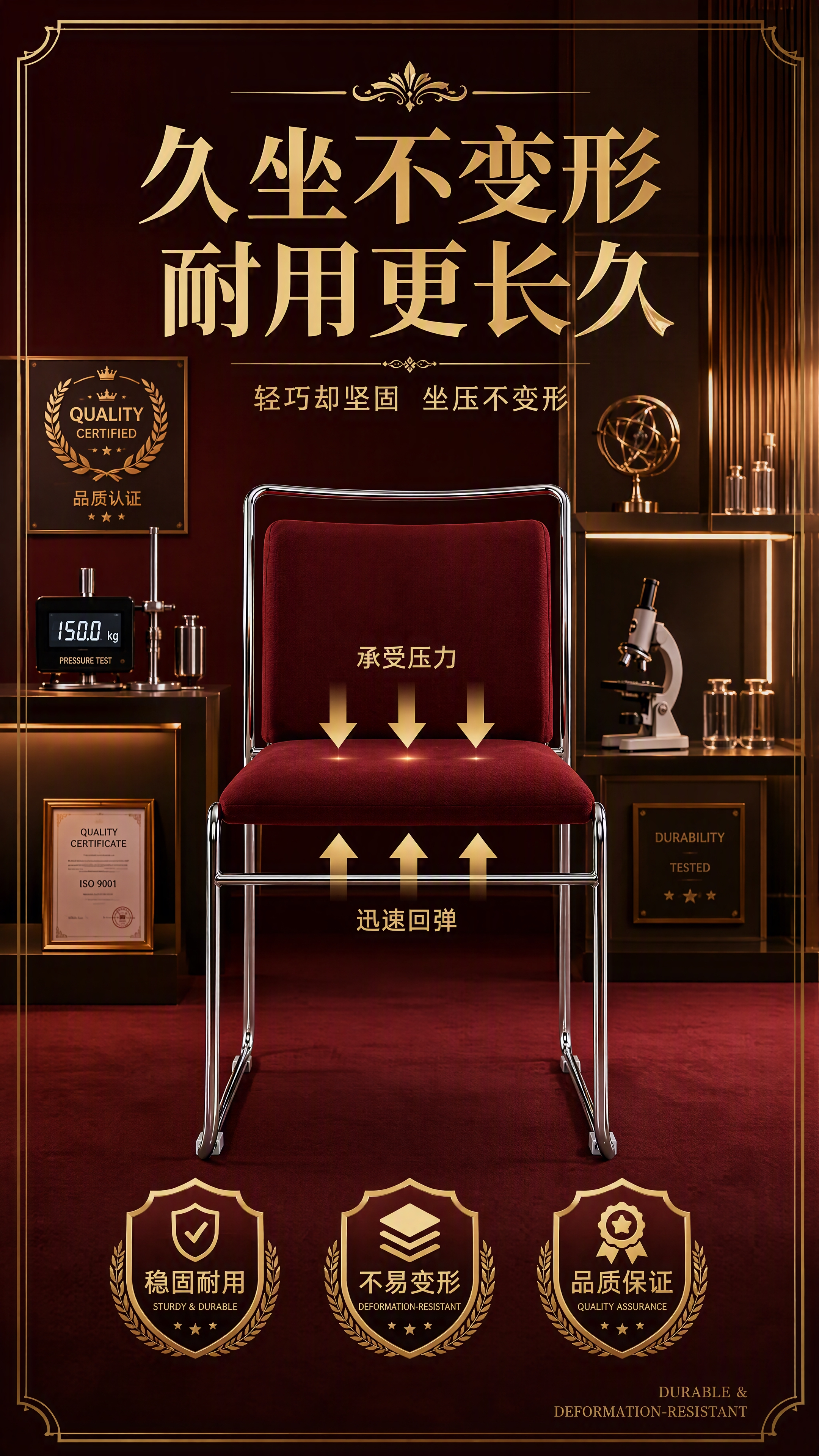 [第7张] 不变形承诺页-坐压不变形，稳固耐用品质展示。本张使… - 图片创意预览
