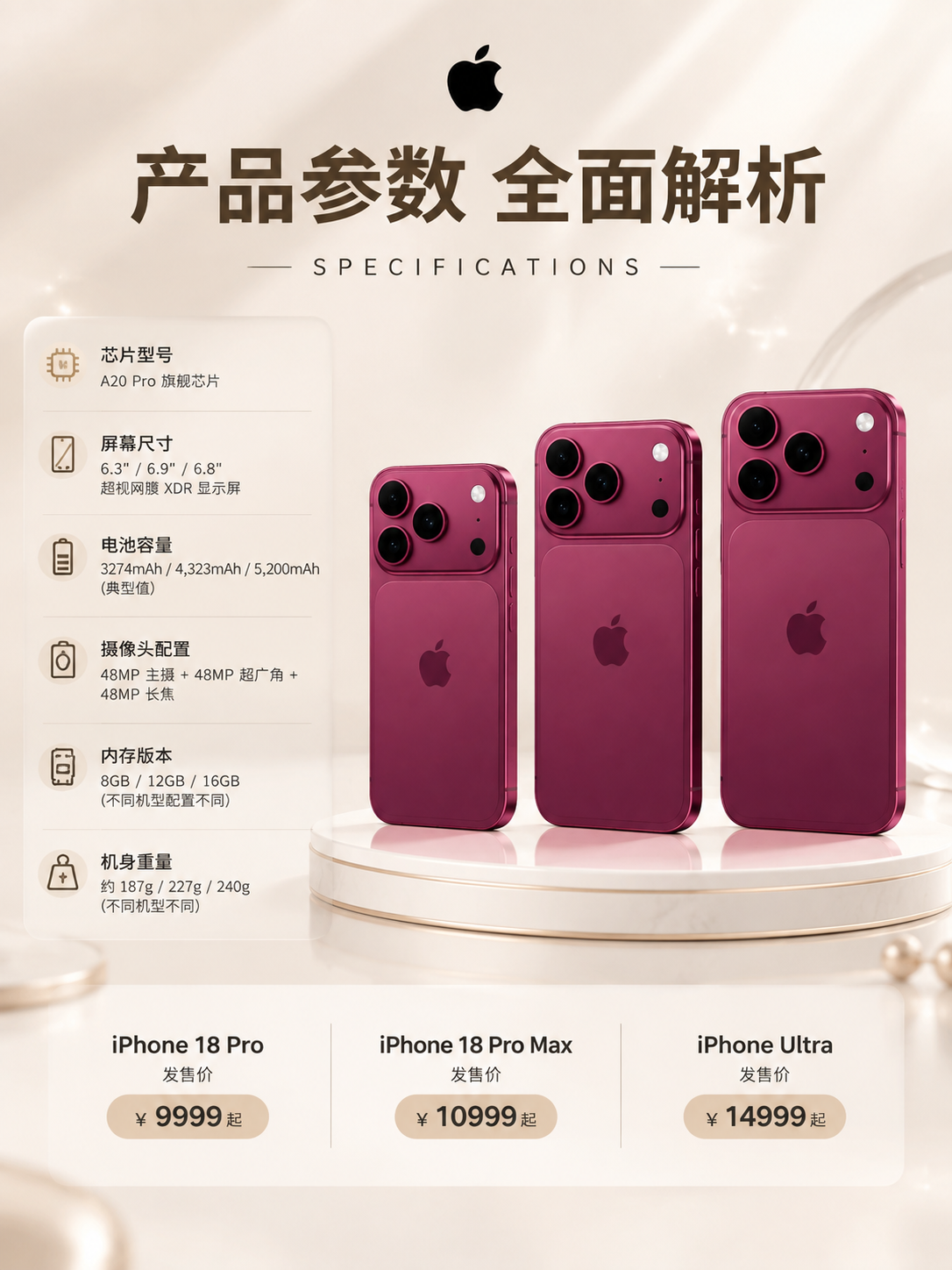 3:4竖版商业数码海报，米杏暖白色浅色系背景，细腻柔和漫射光影… - 图片创意预览