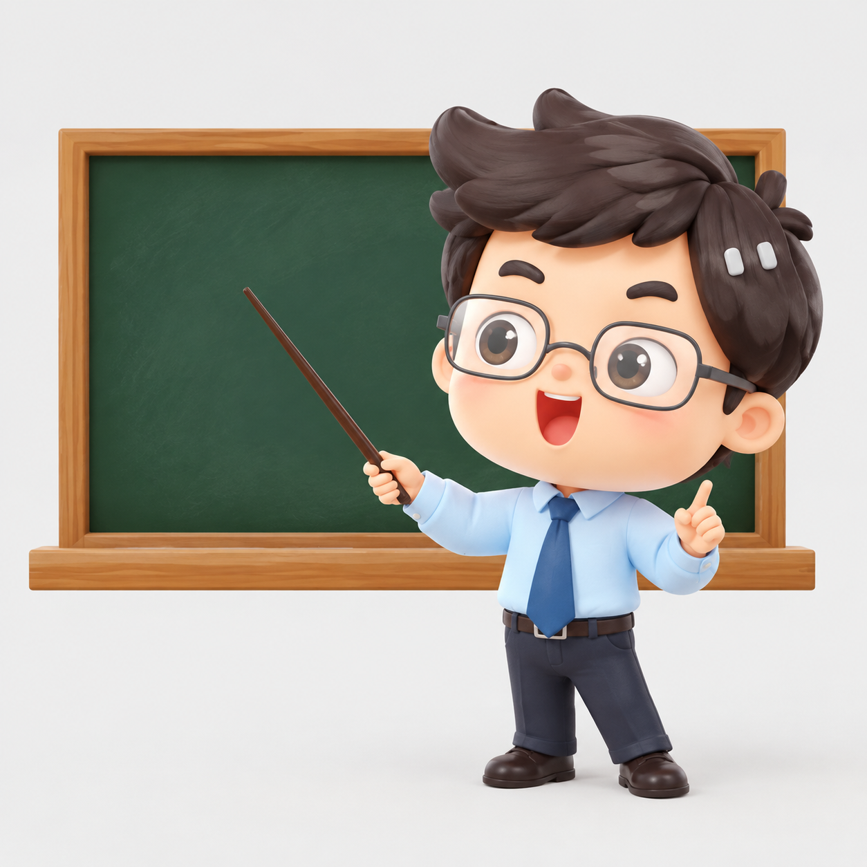 参考图中的男教师IP形象，生成3D卡通风格表情包，男教师戴着眼… - 图片创意预览